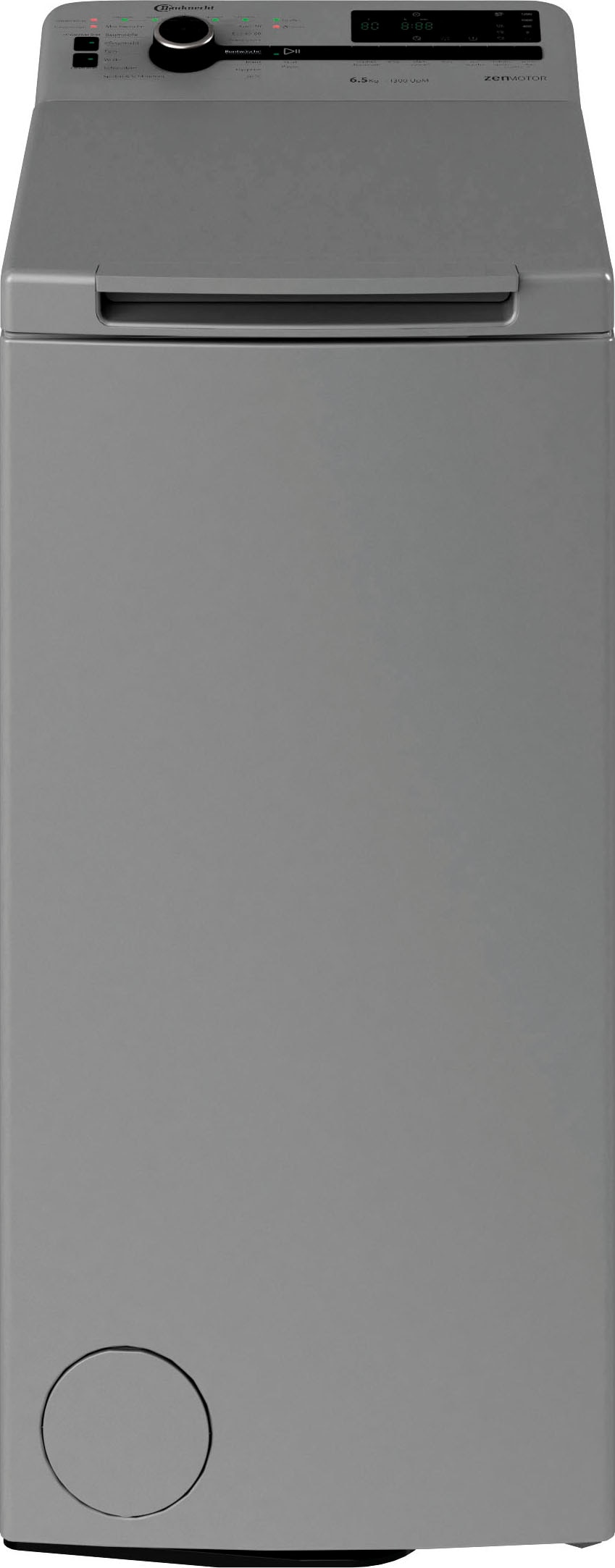 BAUKNECHT Waschmaschine Toplader »WMT Silver 6513 D4«, 6,5 kg, 1300 U/min, Kurz 30 min., automatische Trommelpositionierung, Vollwasserschutz