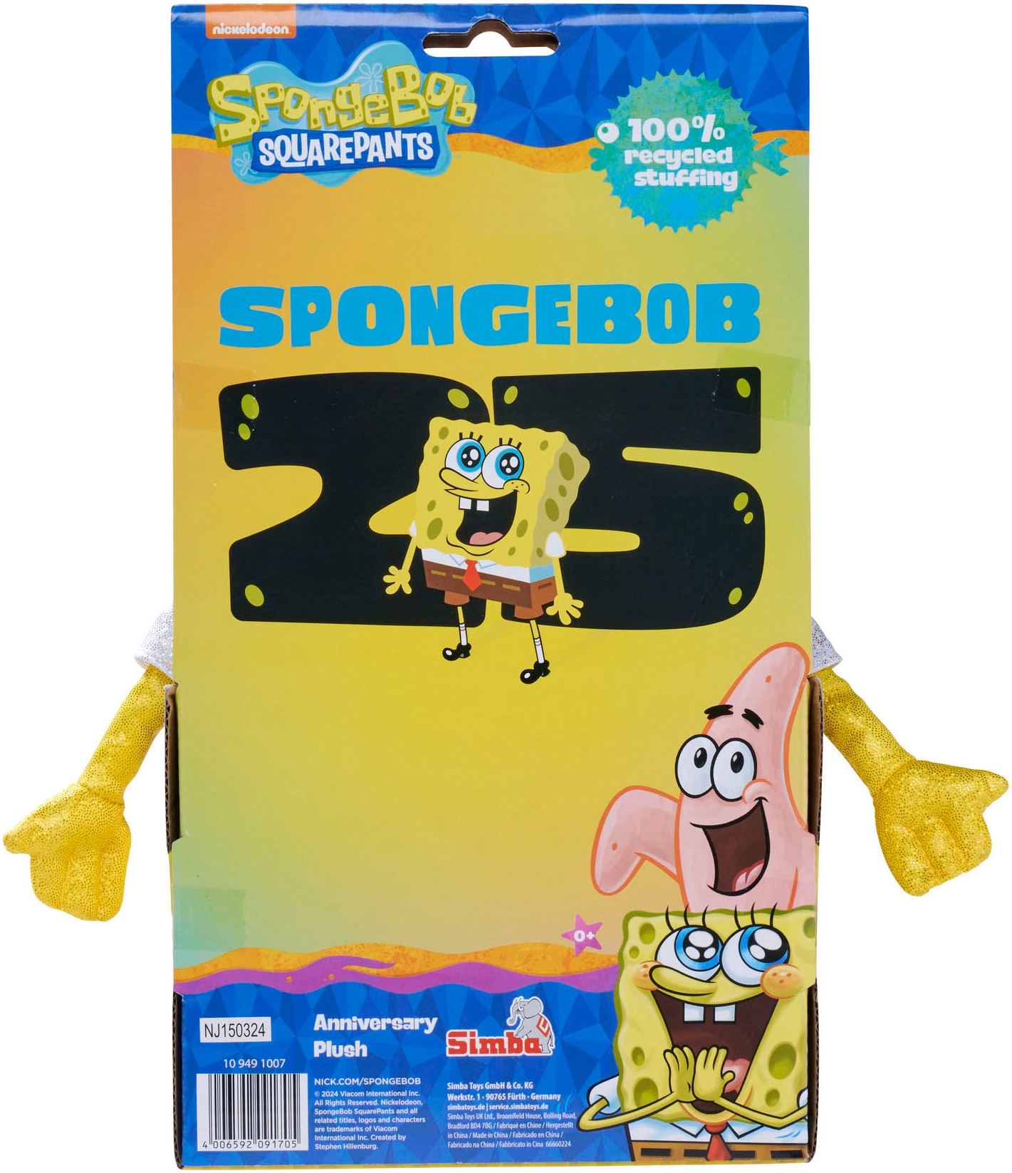 SIMBA Plüschfigur »Spongebob Jubiläumsplüsch, 30 cm«, mit glitzernder Fliege