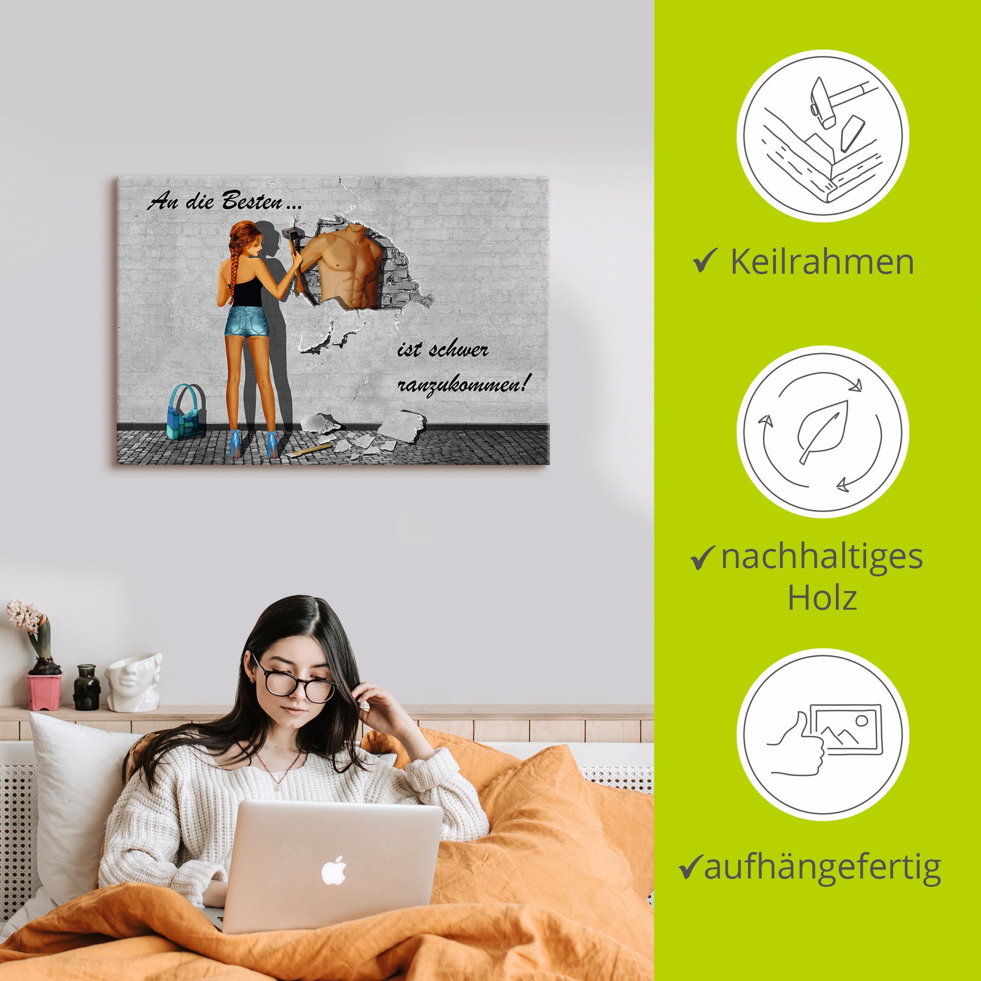 Artland Leinwandbild »Die Besten«, Frau, (1 St.), auf Keilrahmen gespannt
