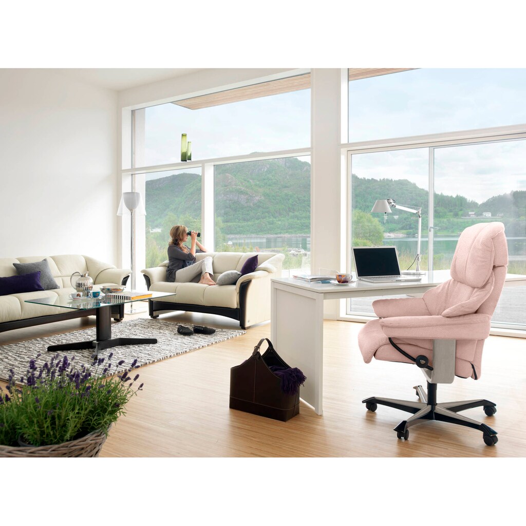 Stressless® Relaxsessel »Reno«, mit Home Office Base, Größe M, Gestell Whitewash
