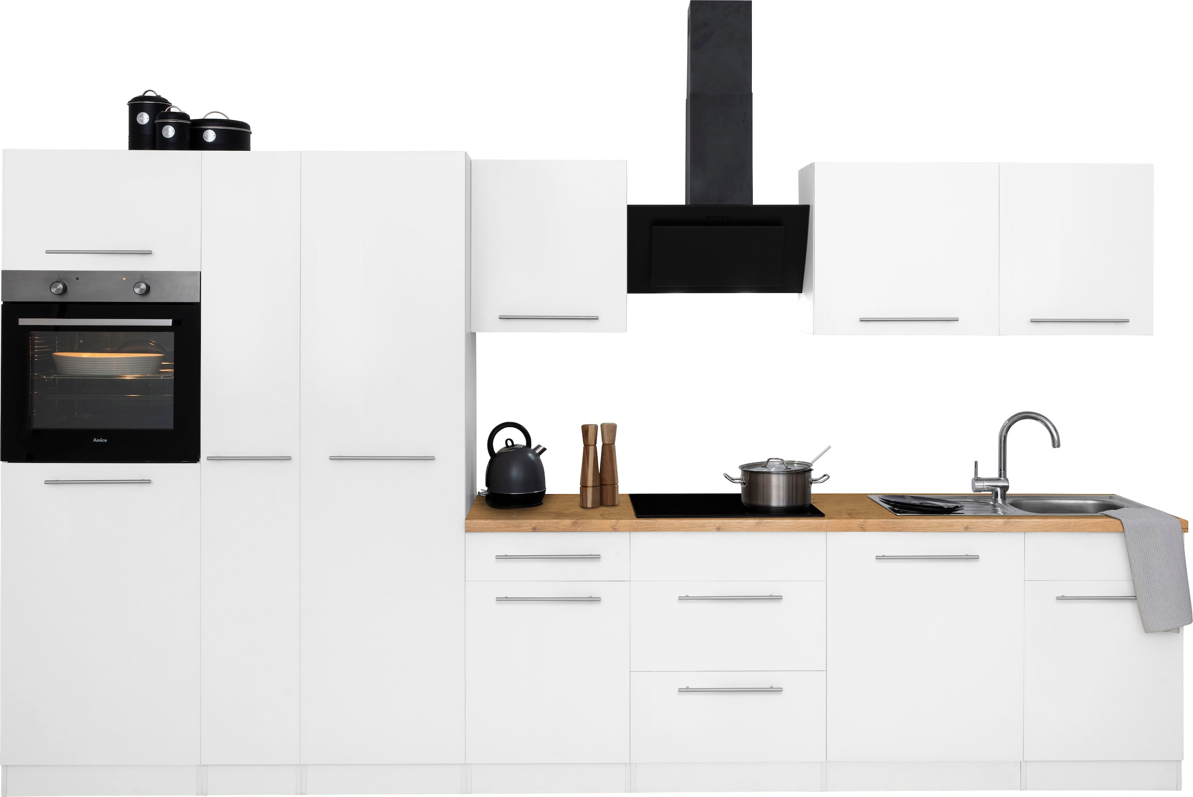 wiho Küchen Küchenzeile »Unna«, mit E-Geräten, Breite 360 cm
