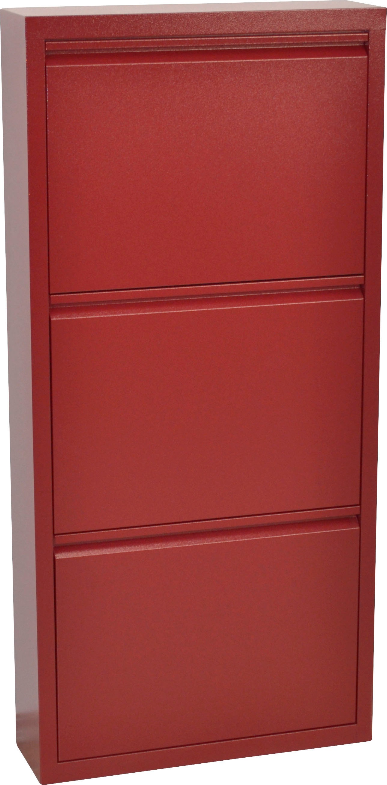 INOSIGN Schuhschrank »Melika« aus Metall, 3 Schuhklappen, Höhe 113, 5 cm bordeaux