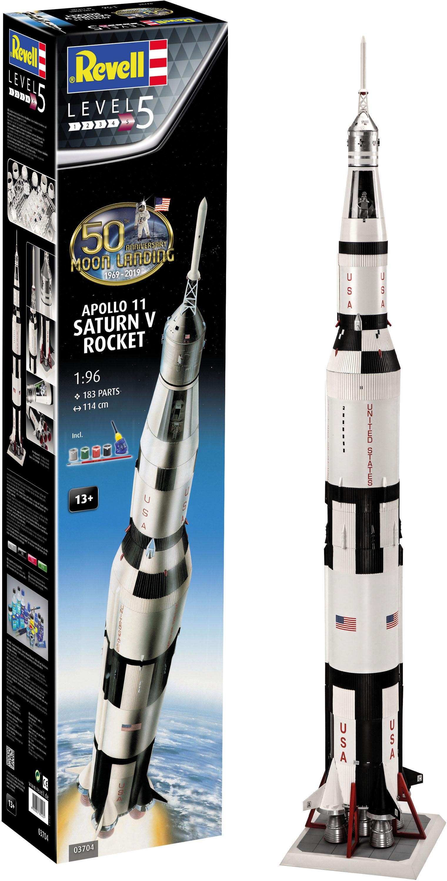 REVELL Modellbausatz »Apollo 11 Saturn V Rocket« 1:96 Jubiläumsset mit Basis-Zubehör; Made in Europe bunt