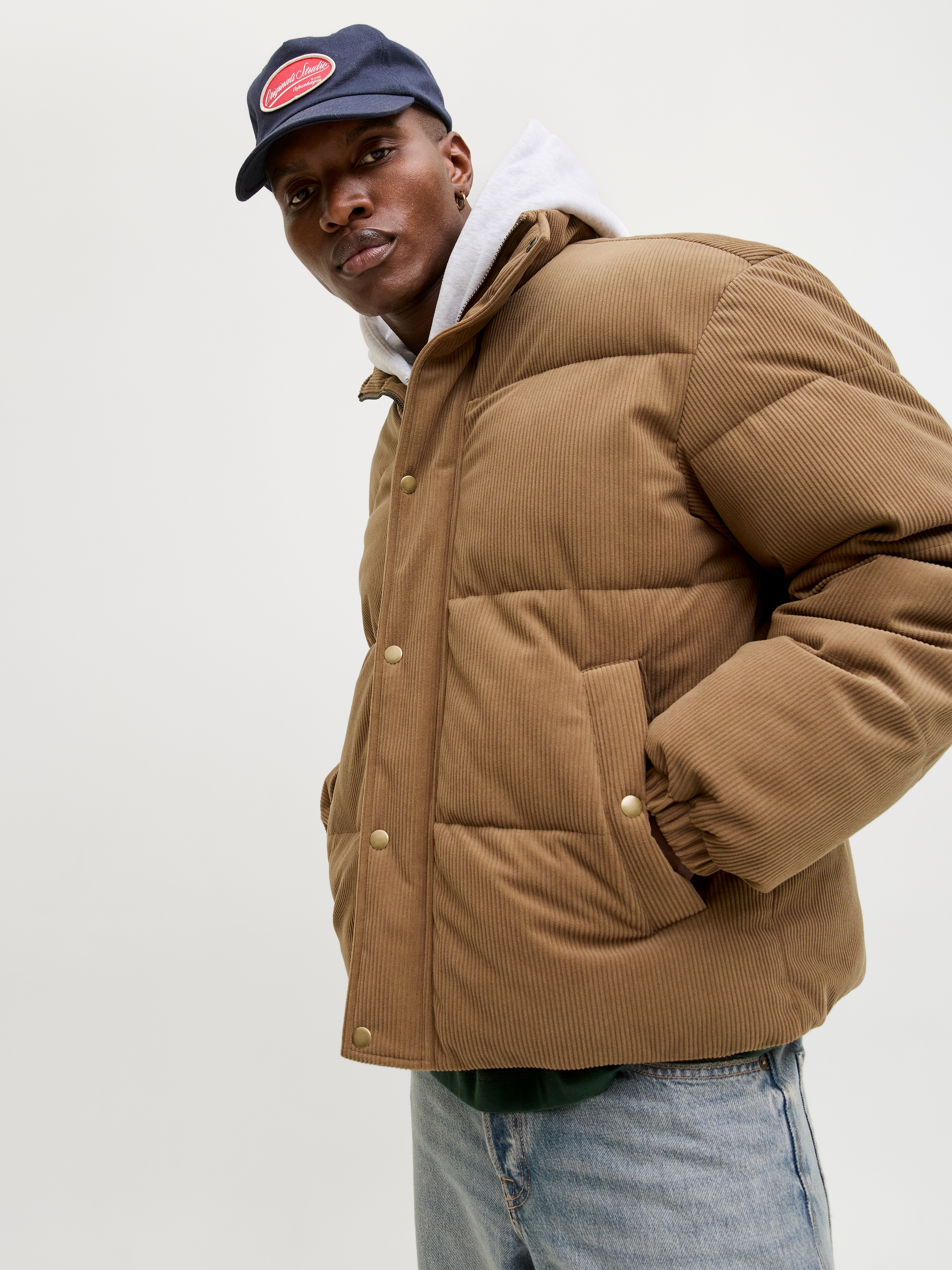 Jack & Jones Steppjacke »JORGREENE CORDUROY PUFFER JACKET« ohne Kapuze