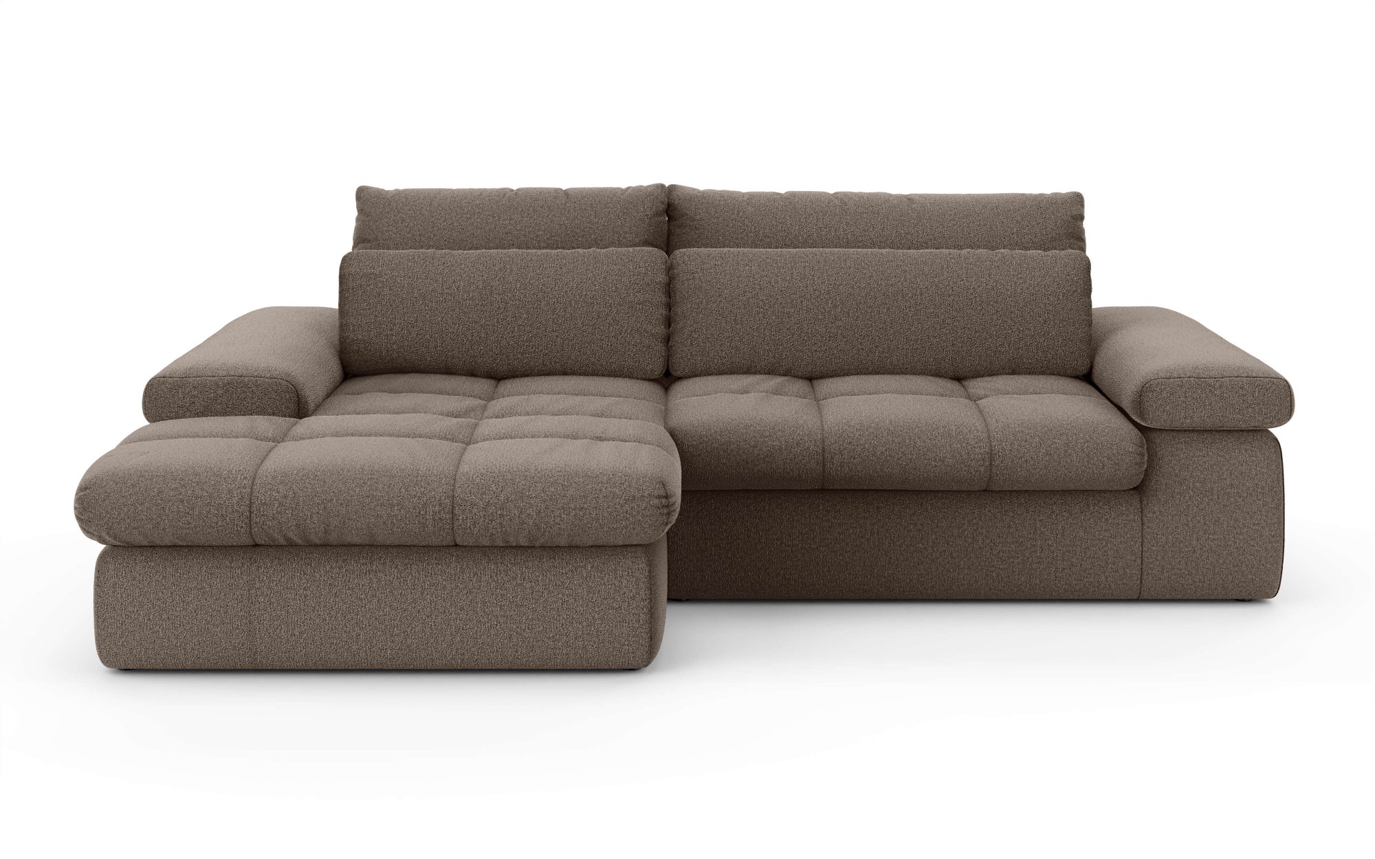 Home affaire Ecksofa »ALVERIE mit Recamiere, moderne Steppung, Maße: B/T/H 274/203/106 cm«, L-Form mit Wellenunterfederung, mit 4 Rückenkissen, pflegeleicht Stoff