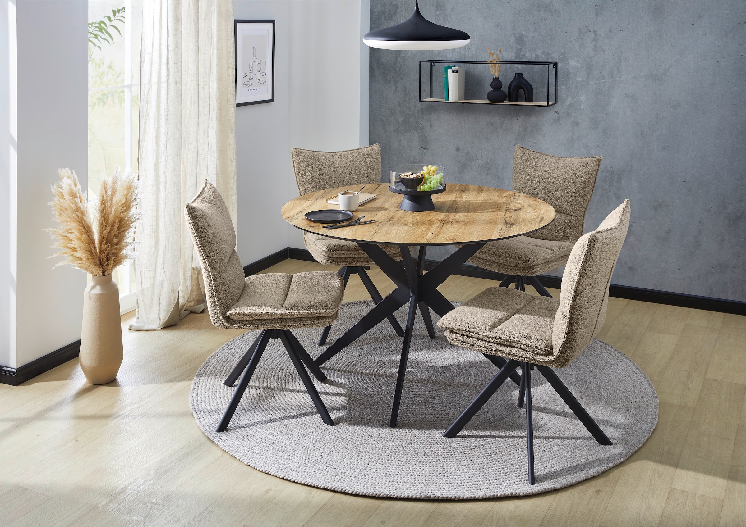 Jockenhöfer Gruppe Esstisch »Thilo« stilvolle Wildeiche-Optik, melaminbeschichtet, 120 cm Durchmesser