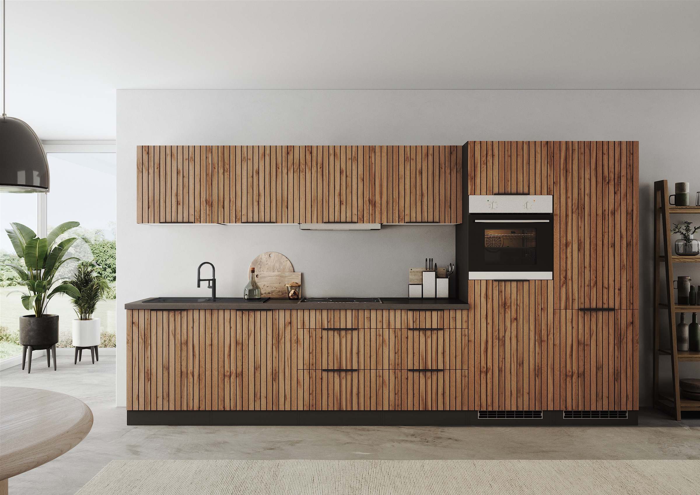 KOCHSTATION Küchenzeile »KS-Lagos, Breite 360 cm, wahlweise mit E-Geräten« günstig online kaufen