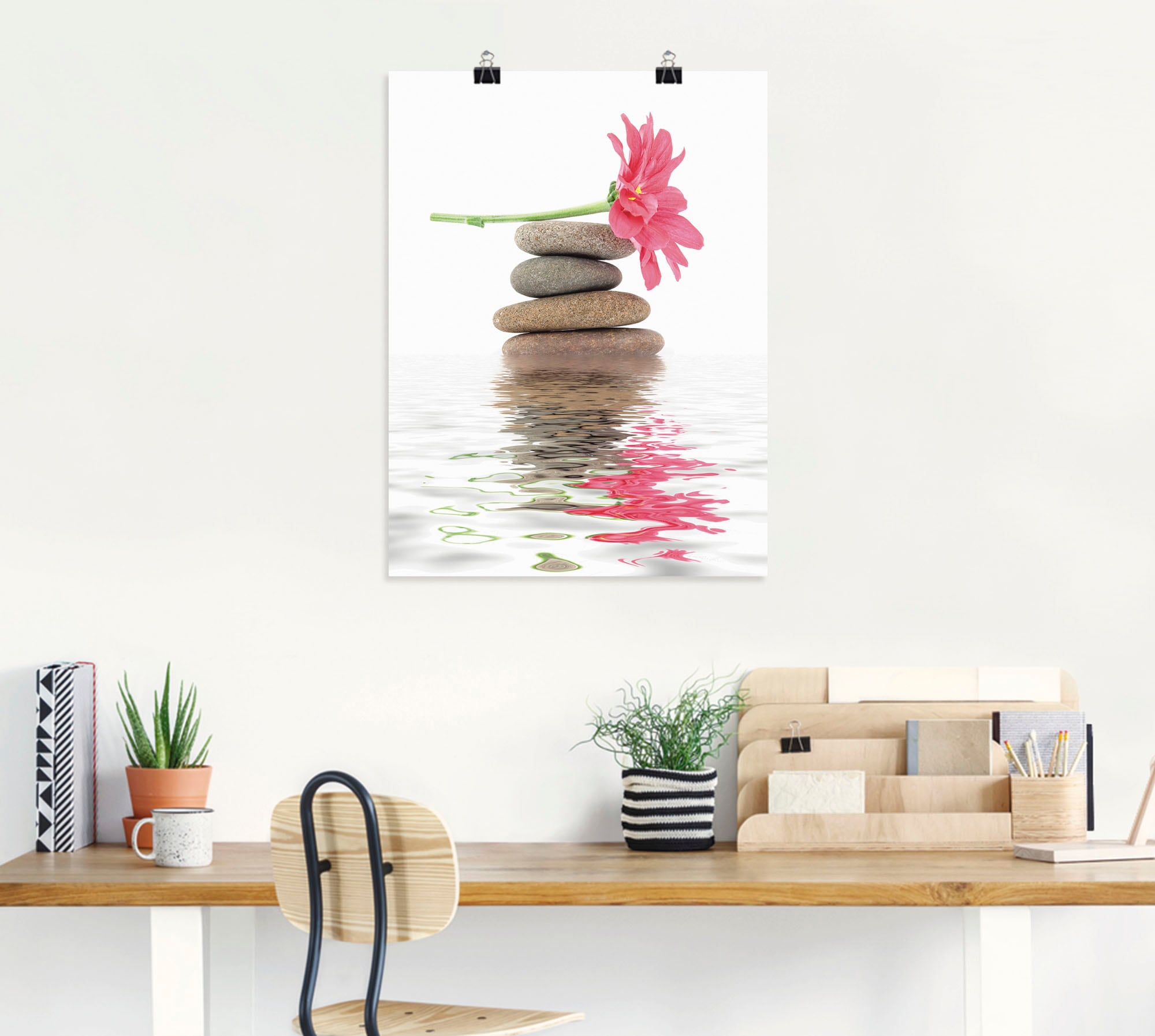 Artland Wandbild »Zen Spa Steine mit Blumen I« Zen 1 Stk. tlg. als Leinwandbild, Poster in verschied. Größen