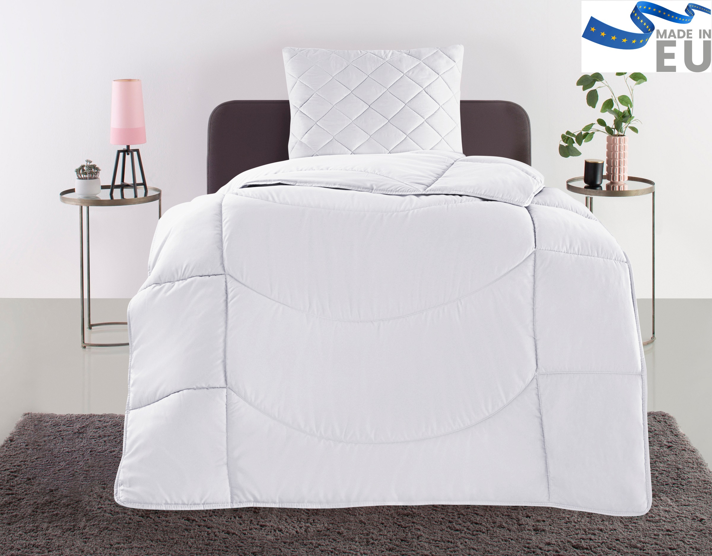 my home Steppbett + Kopfkissen »Microlux, Bettdecke 135x200 cm, 155x220 cm« günstig online kaufen