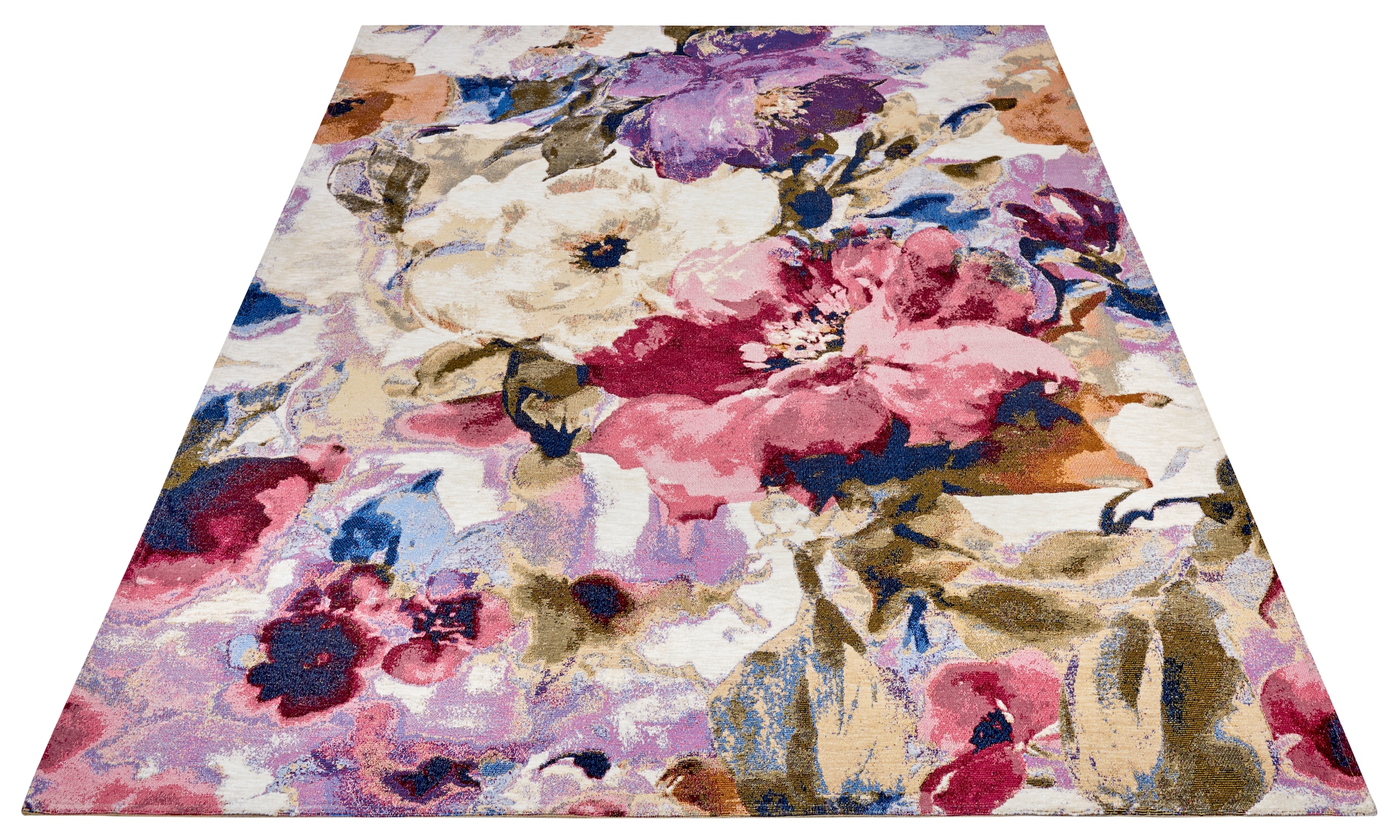 HANSE Home Teppich »Atika«, rechteckig, 5 mm Höhe, Floral, Kurzflor, pflegeleicht, Anti-Slip, Glanz, Wohnzimmer