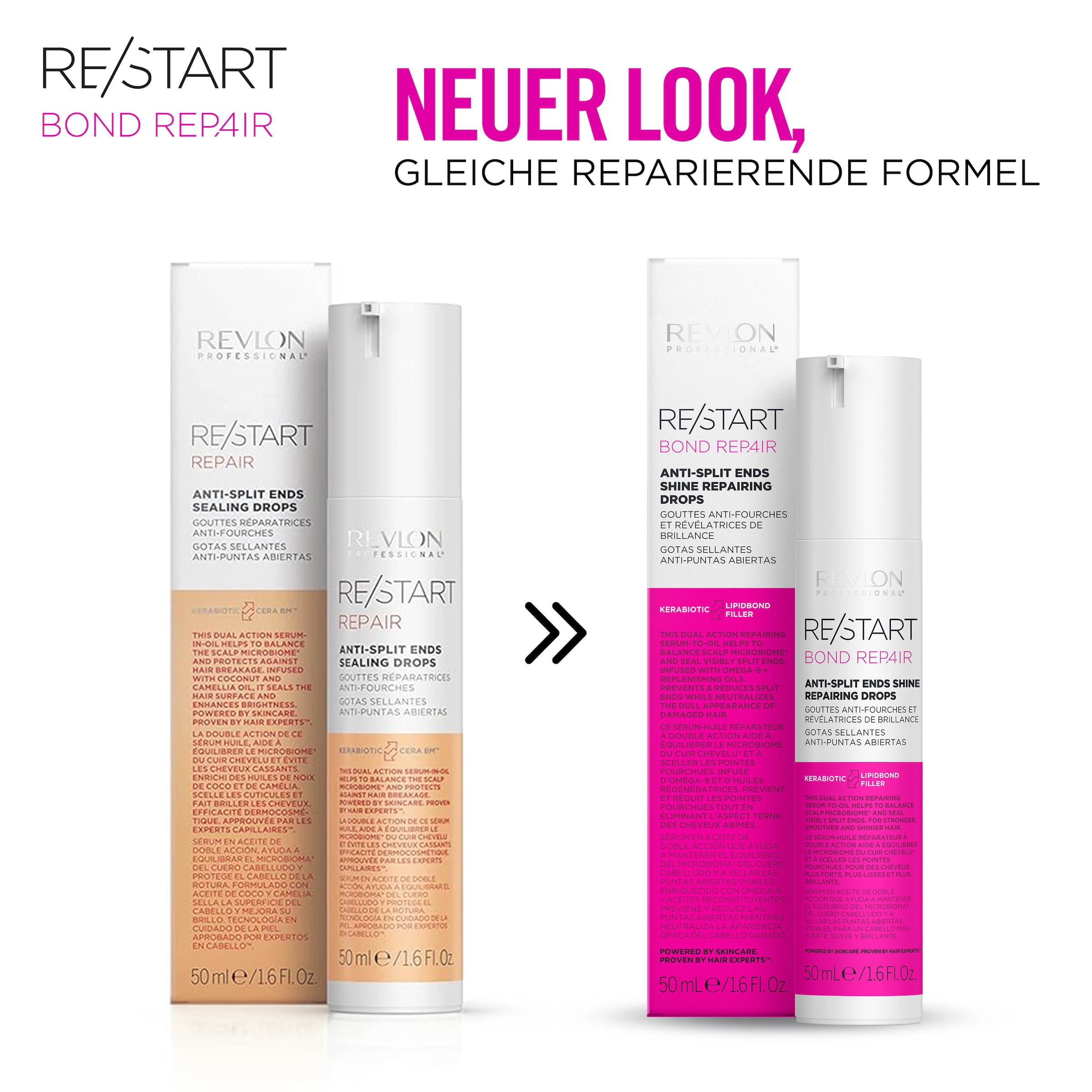REVLON PROFESSIONAL Haarserum »Re/Start REPAIR Anti-Split Ends Sealing Drops 50 ml« Schützt effektiv vor Haarbruch und Spliss und verstärkt den Haarglanz.