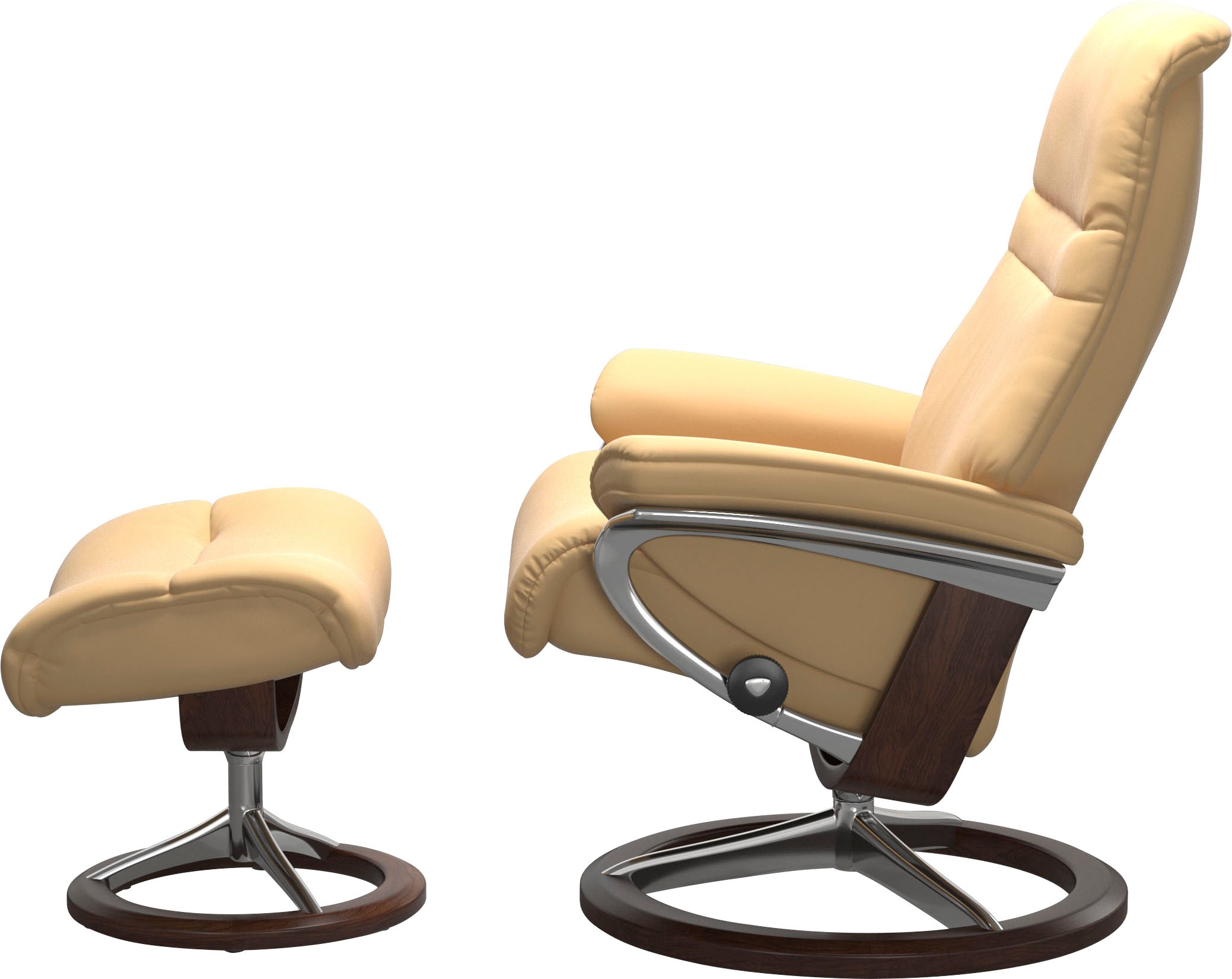 Stressless® Relaxsessel »Sunrise«, (Set, Relaxsessel mit Hocker), mit Signature Base, Größe M, Gestell Braun