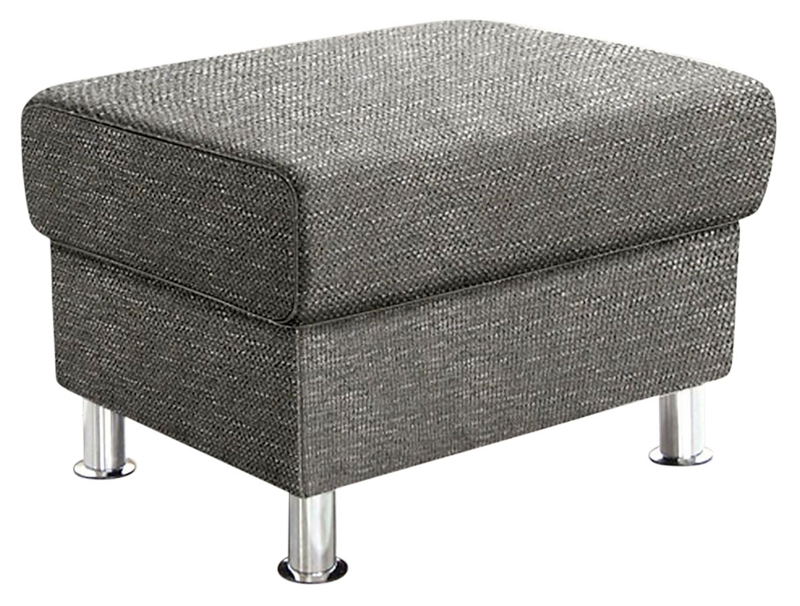 TRENDMANUFAKTUR Hocker »Rondo, Polsterhocker zur Serie, Breite 67 cm, Füße chromfarben«, Fußhocker wahlweise mit Federkern, in verschiedenen Bezügen bestellbar
