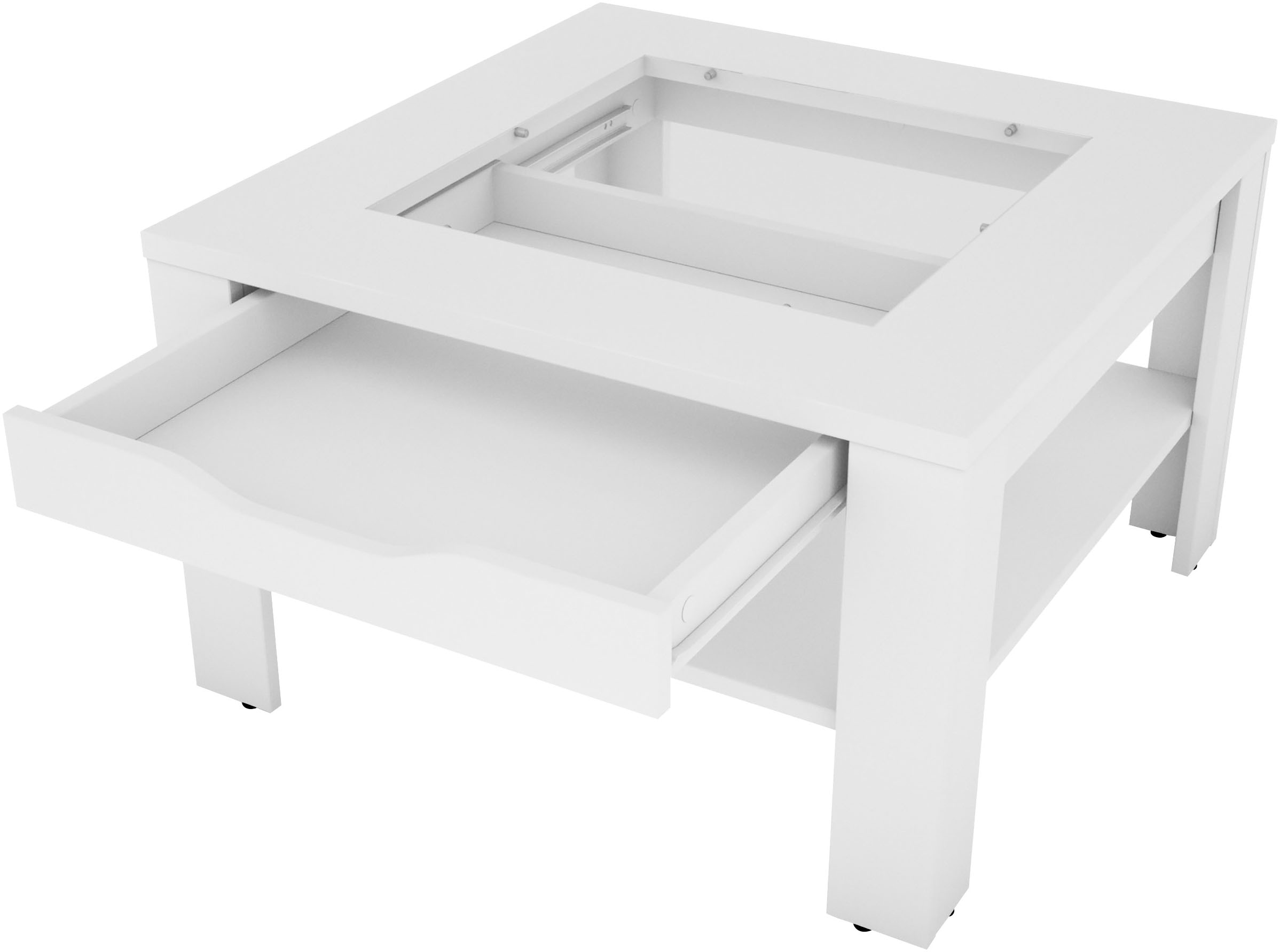 byLIVING Couchtisch »RALPH« Artisan Eiche, Old Wood oder weiß, 1 Schubkasten, Glaseinlageplatte
