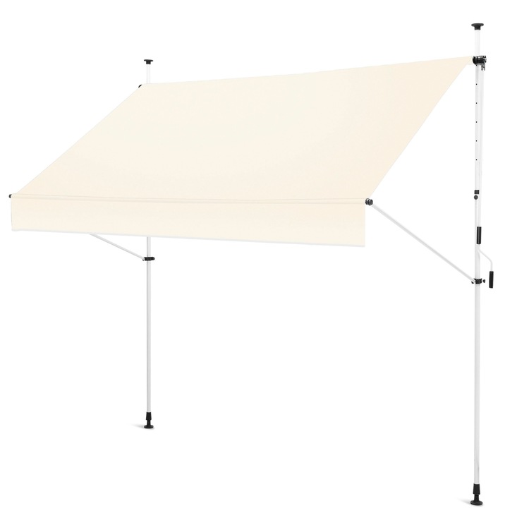 Klemmmarkise, 300x120x200-300 cm, ohne Bohren, gerader Schnitt