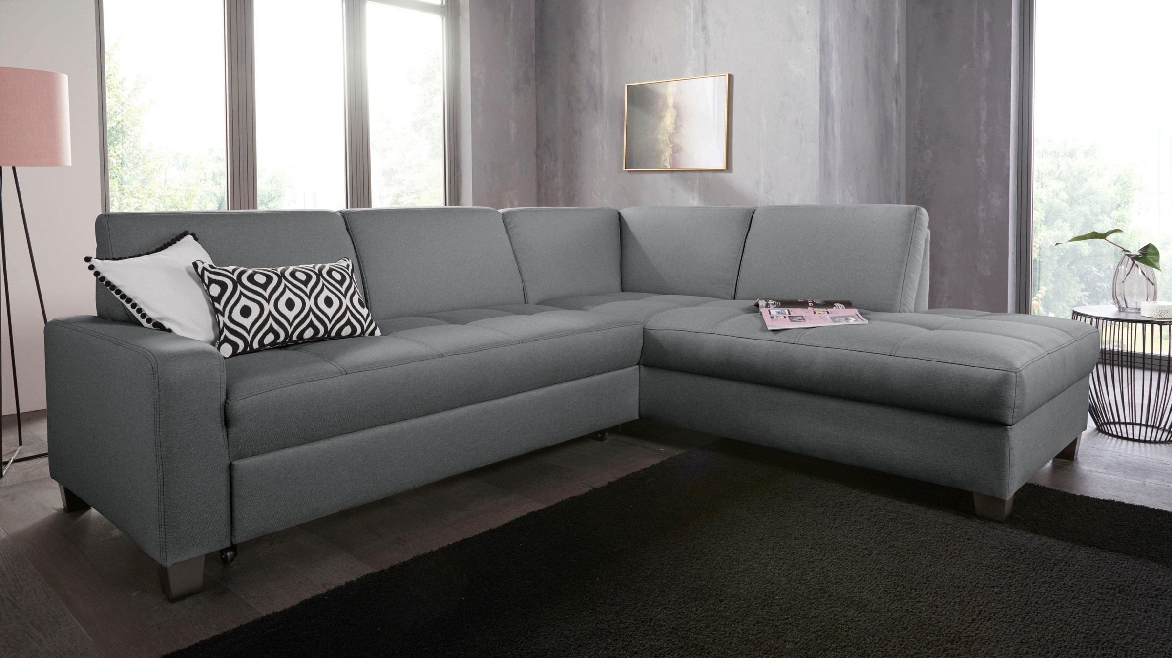 DOMO collection Ecksofa "Florentina zeitlos und elegant, Sitznähte als Desi günstig online kaufen