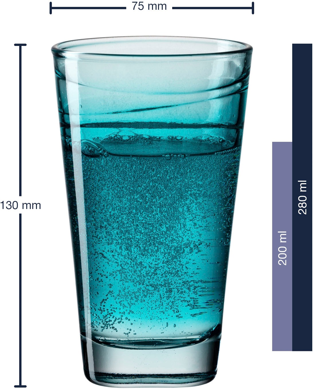 LEONARDO Longdrinkglas »VARIO STRUTTURA«, (Set, 6 tlg.), 280 ml, 6-teilig