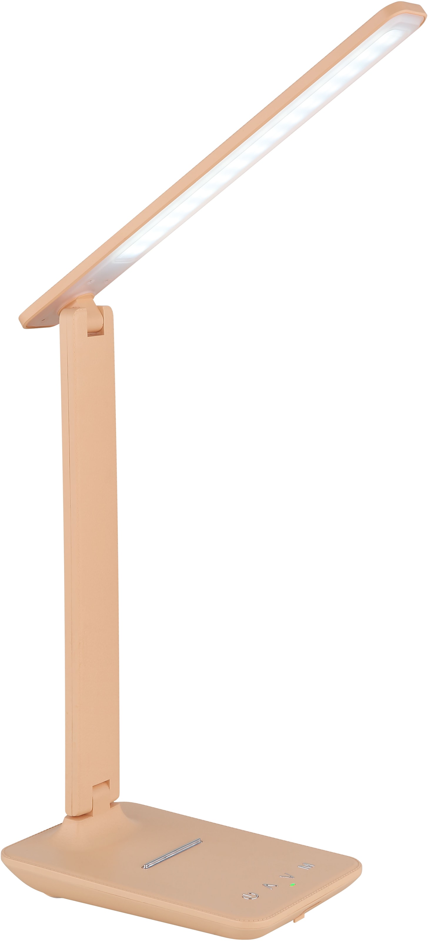 GLOBO LIGHTING LED Tischleuchte »BULLA«, Leuchtmittel LED-Modul | LED fest integriert, Tischlampe/Arbeitszimmer/Bürotischleuchte/pfirsichfarben