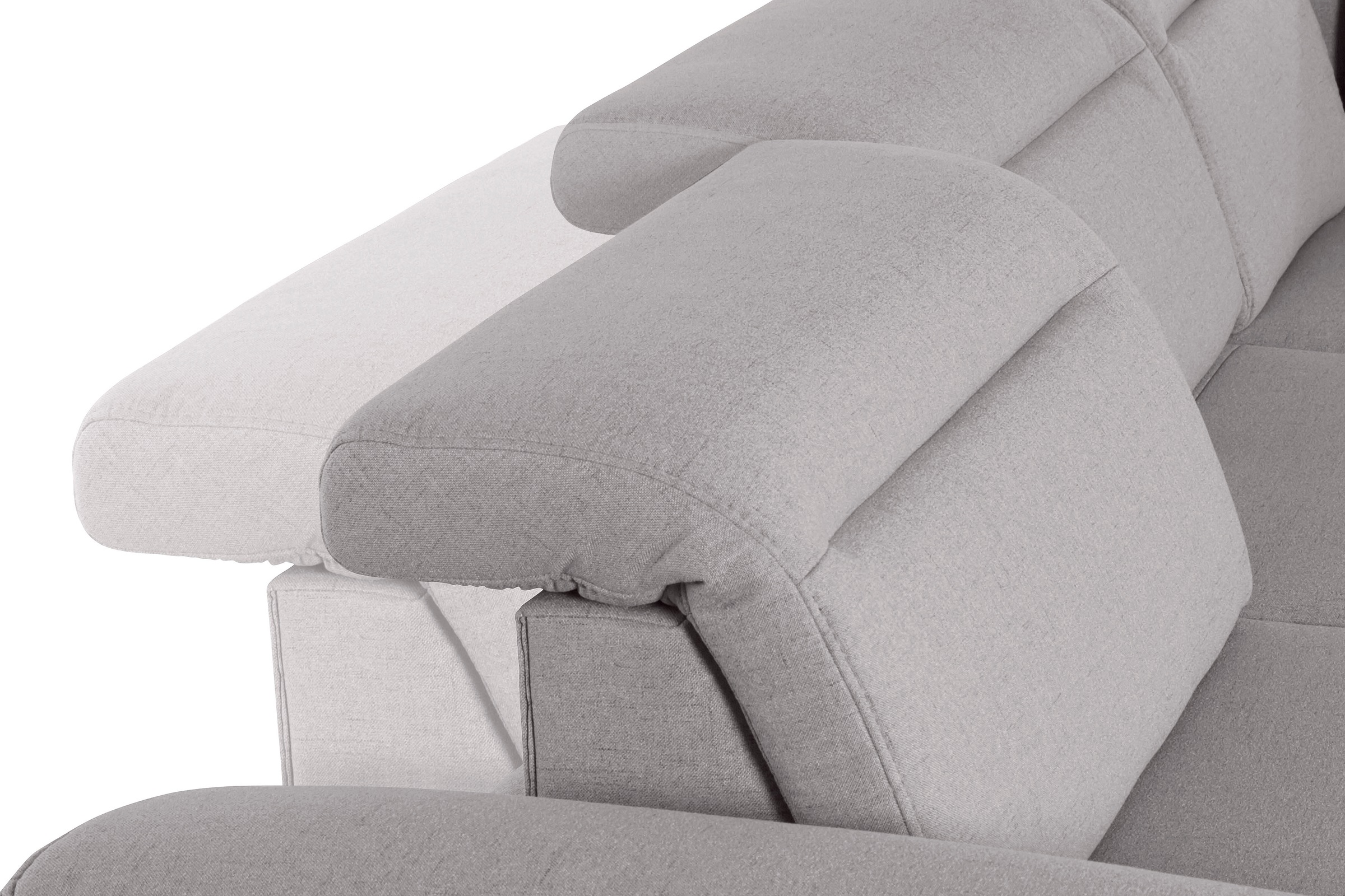 sit&more Ecksofa »Percy L-Form«, 15 cm Fußhöhe, Sitztiefenverstellung, wahlweise in 2 Fußfarben
