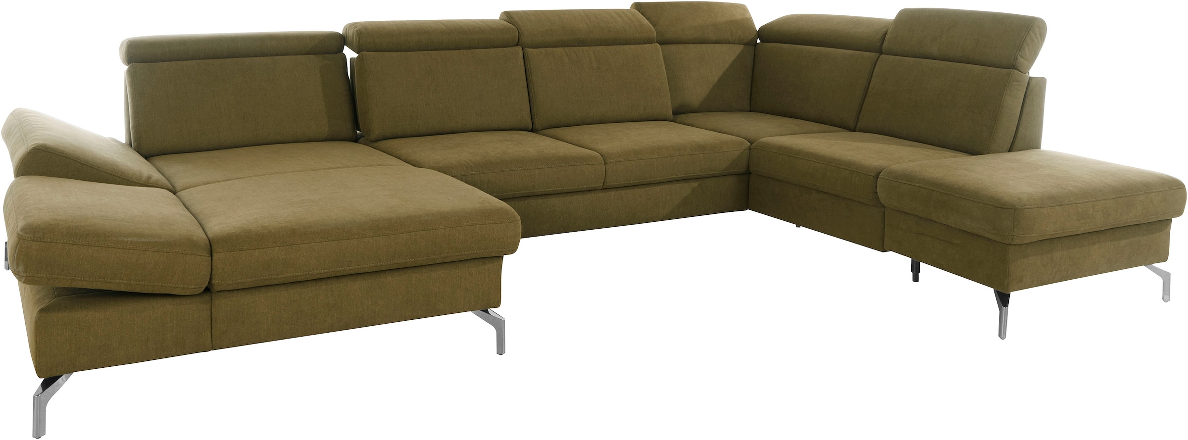 sit&more Wohnlandschaft »Brisbane U-Form«, Fußhöhe 15 cm, inklusive Sitztiefen-, Armteil- und Kopfteilverstellung