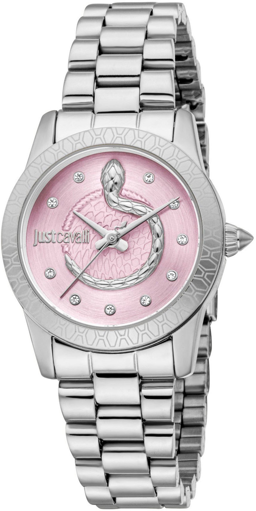 Just Cavalli Time Quarzuhr »Eterna«, (Set, 2 tlg., mit passendem Schmuckarmband), Armbanduhr, Damenuhr, Edelstahlarmband, Ideal auch als Geschenk