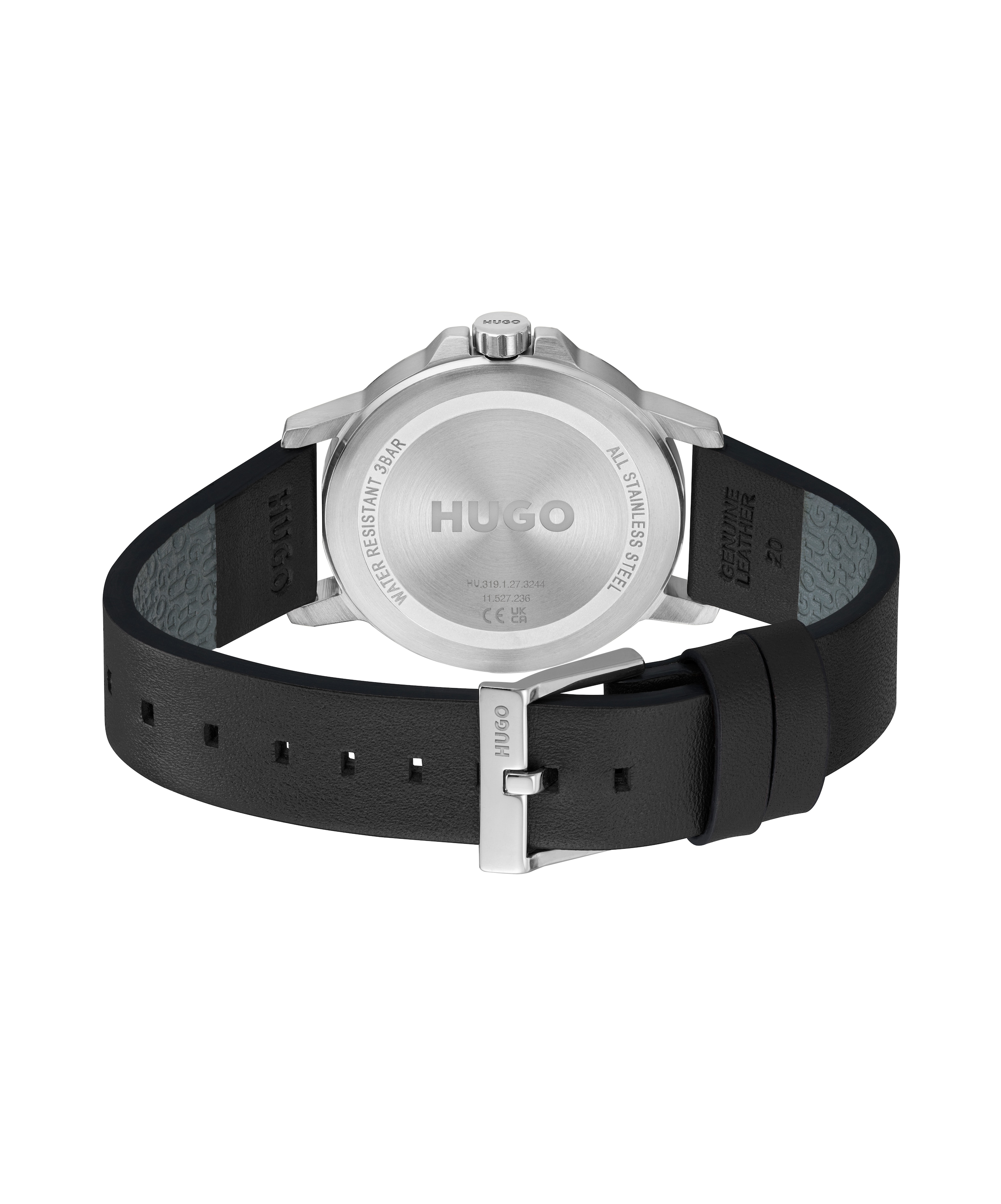 HUGO Quarzuhr »#SMOOTH«, Armbanduhr, Herrenuhr, Lederarmband, analog