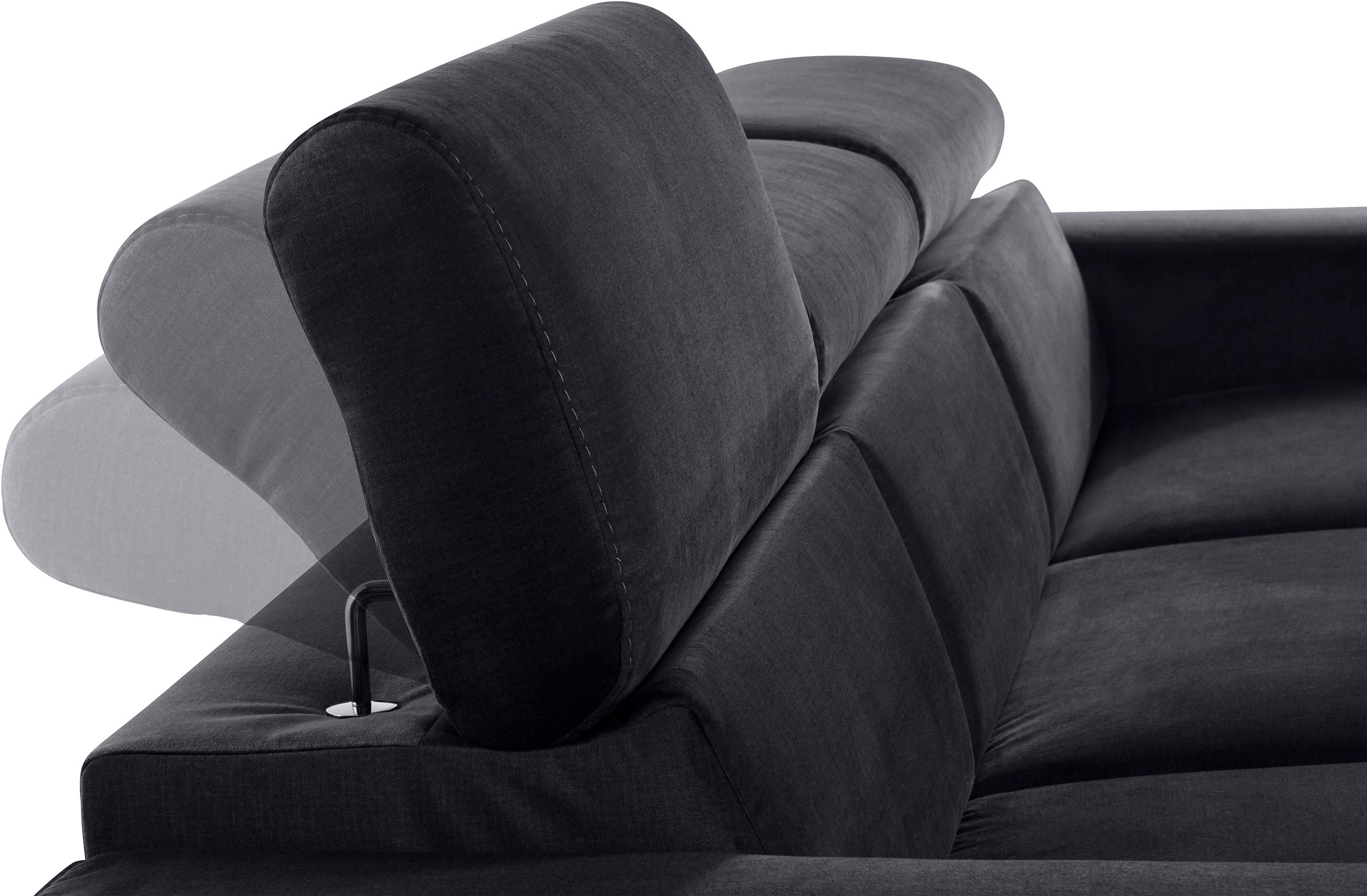 COTTA Ecksofa »Morven L-Form mit Kopfteilverstellung«, wahlweise mit Bettfunktion, Bettkasten & Wireless-Charger