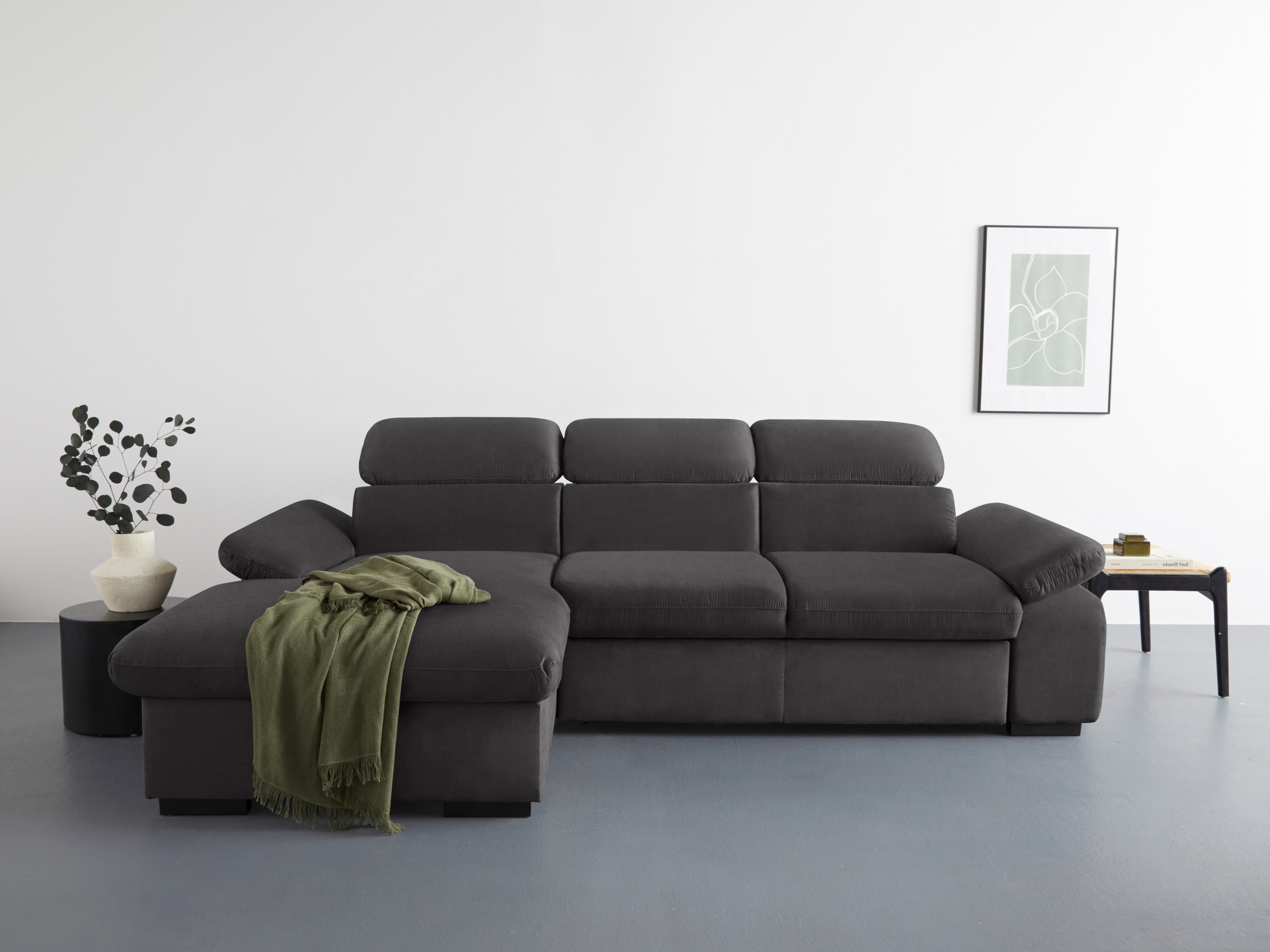 COTTA Ecksofa »Lola L-Form mit Kopfteilfunktion & Hocker«, (Set, mit Hocker günstig online kaufen