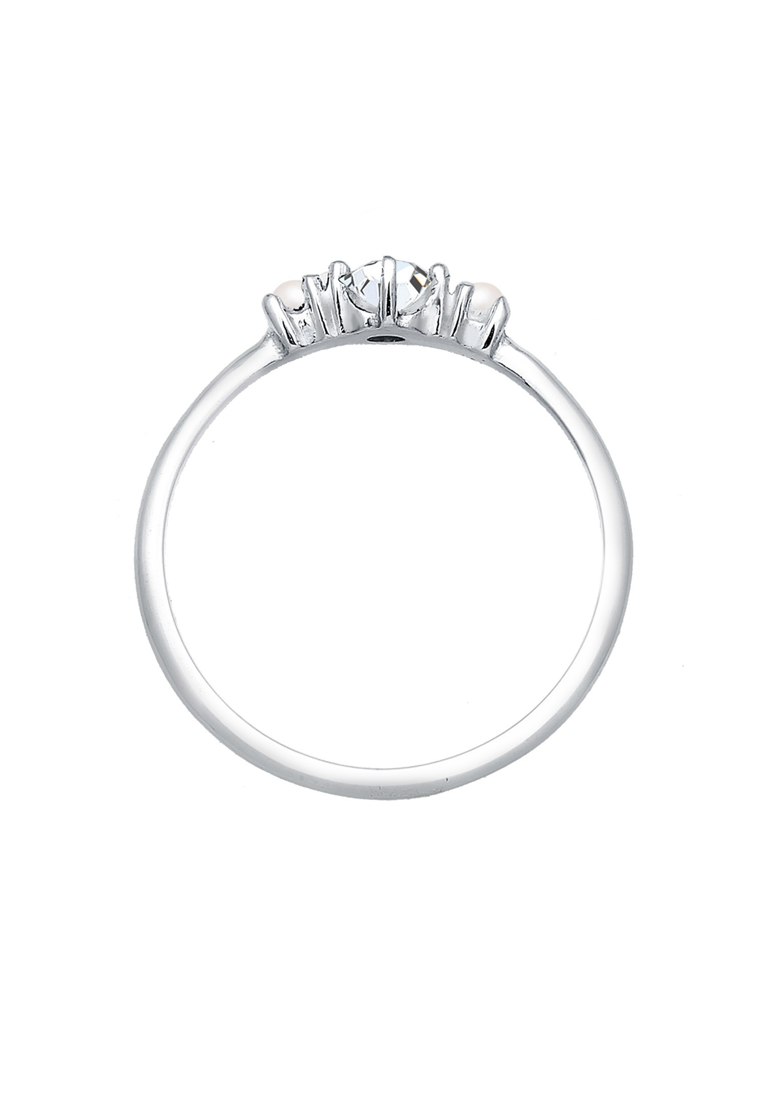 Elli Verlobungsring »Glas Kristalle Synthetische Perle Weiß 925 Sterling Silber«