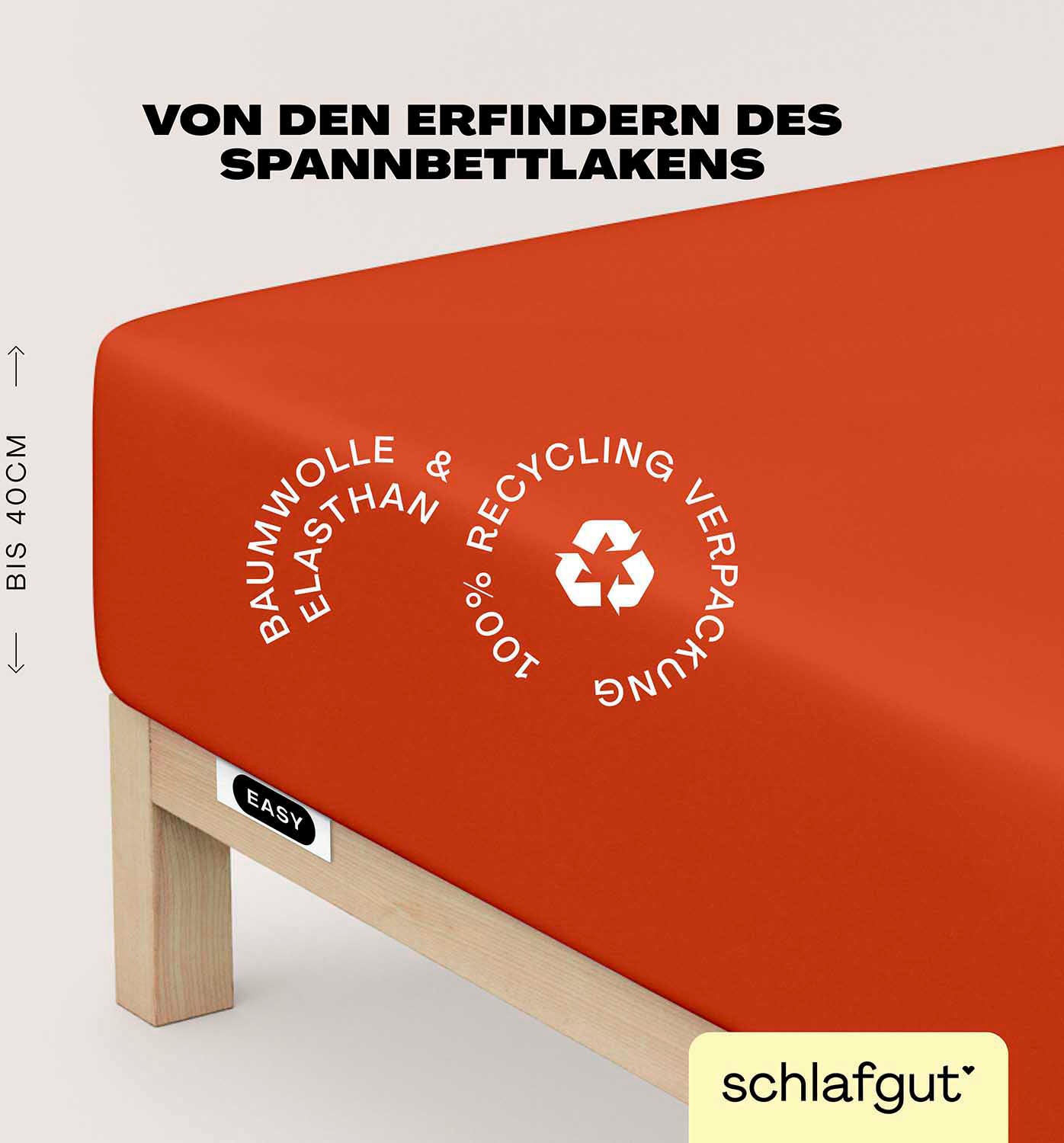 Schlafgut Spannbettlaken »EASY Jersey Elasthan Boxspring«, MADE IN GREEN by günstig online kaufen