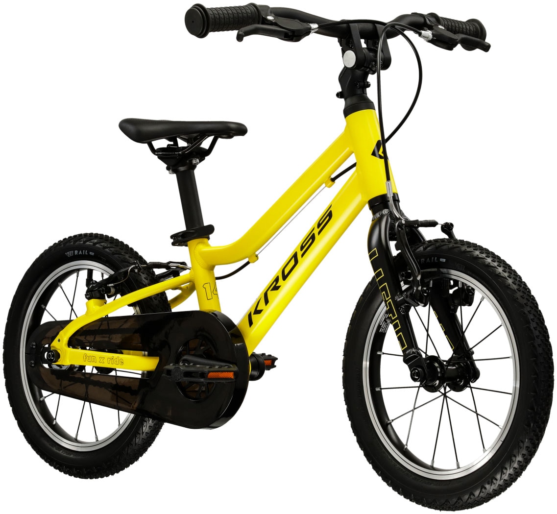 Kross Kinderfahrrad »KROSS Kinderrad Lightweight Liftie 14" gelb«, 1 Gang, ohne Schaltung