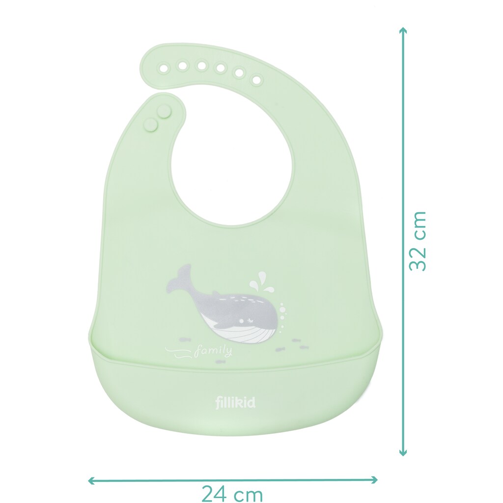 Fillikid Lätzchen »Silikonlätzchen mint & grau«, (Set, 2 St.)