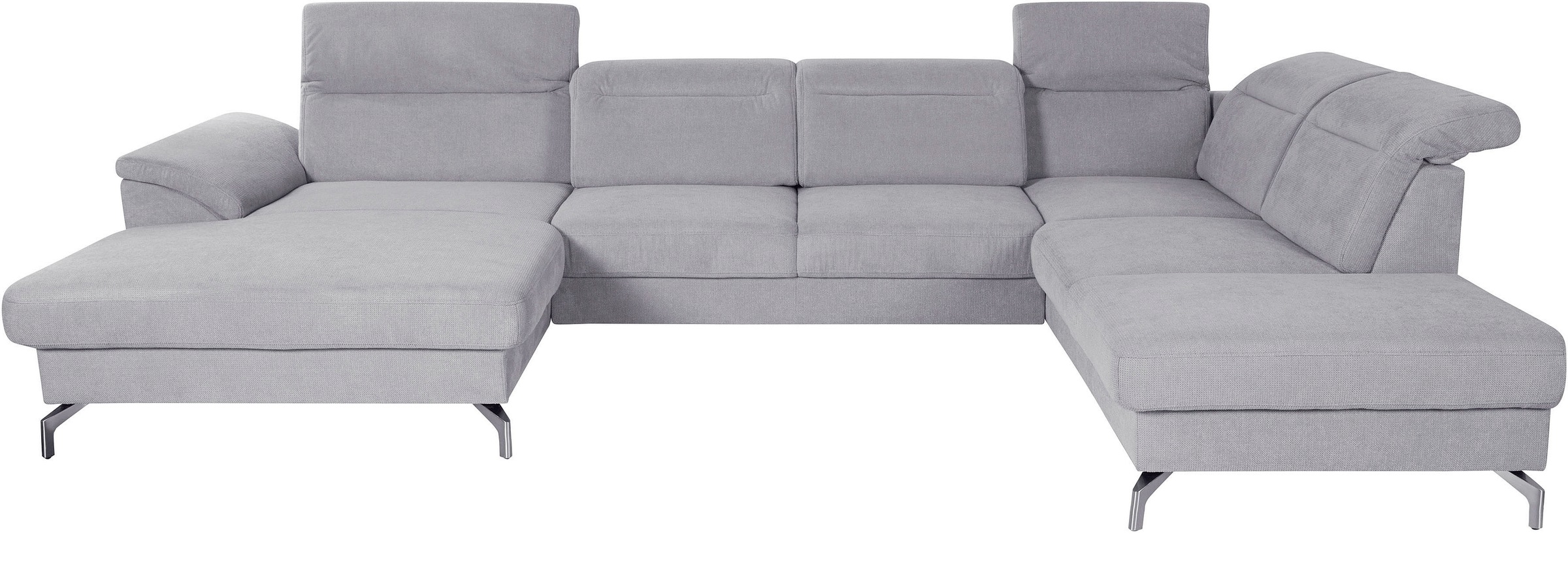 sit&more Wohnlandschaft »Percy U-Form«, 15 cm Fußhöhe, Sitztiefenverstellung, wahlweise in 2 Fußfarben