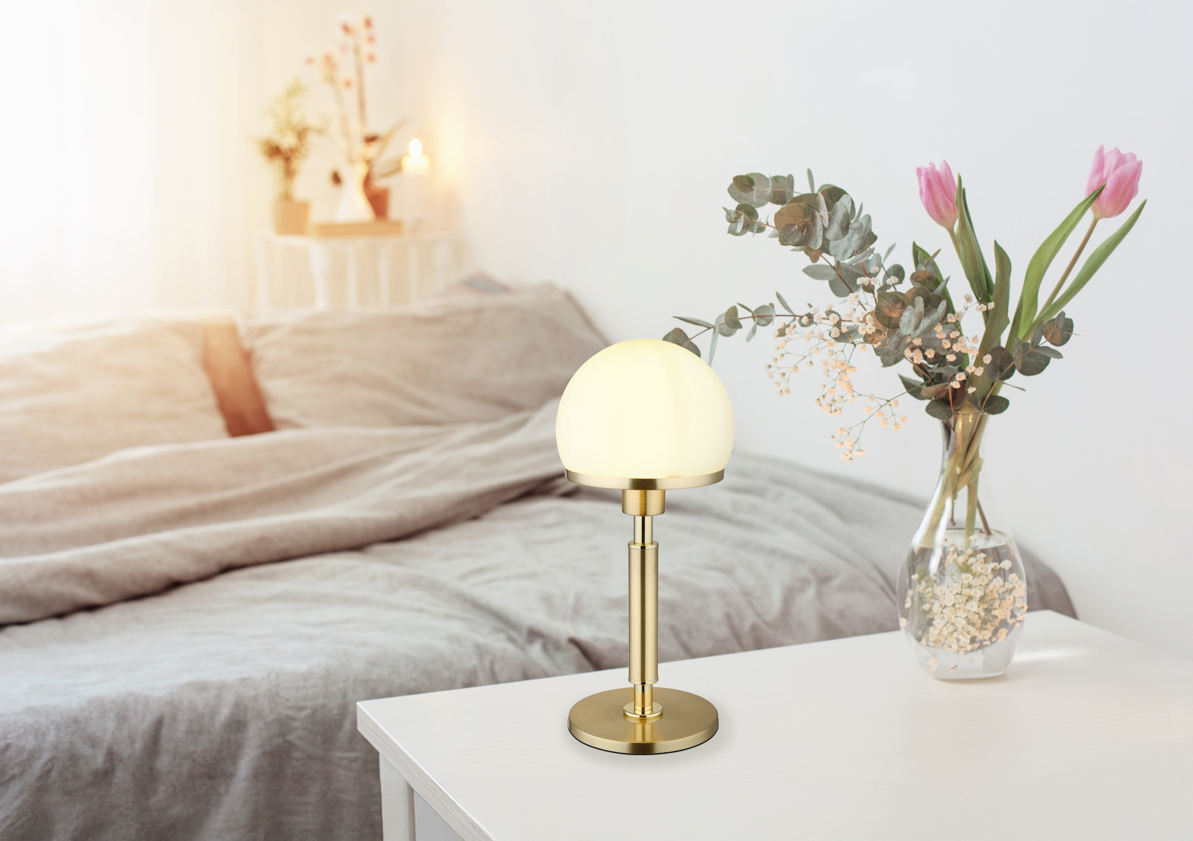 GLOBO LIGHTING Tischleuchte »HAKU« E27 1 Stk. Tischlampe/Schlafzimmer/Wohnz günstig online kaufen