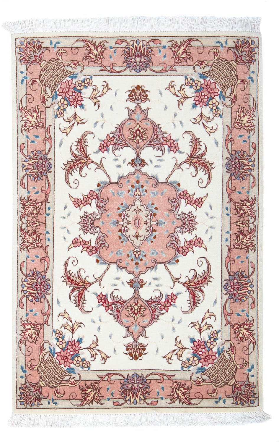 morgenland Wollteppich »Täbriz - 50 Raj Blumenmuster Beige 94 x 61 cm«, rec günstig online kaufen