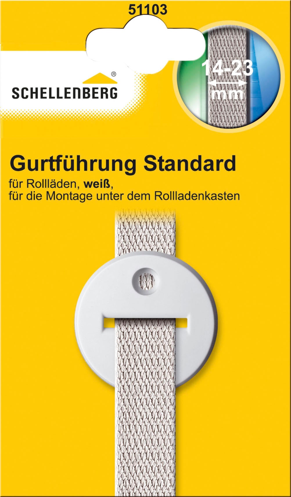 SCHELLENBERG Rollladen-Gurtführung »Standard für das Rollladensystem Mini und Maxi«, geeignet für Rollladengurte 14-23 mm Breit, rund und rechteckig