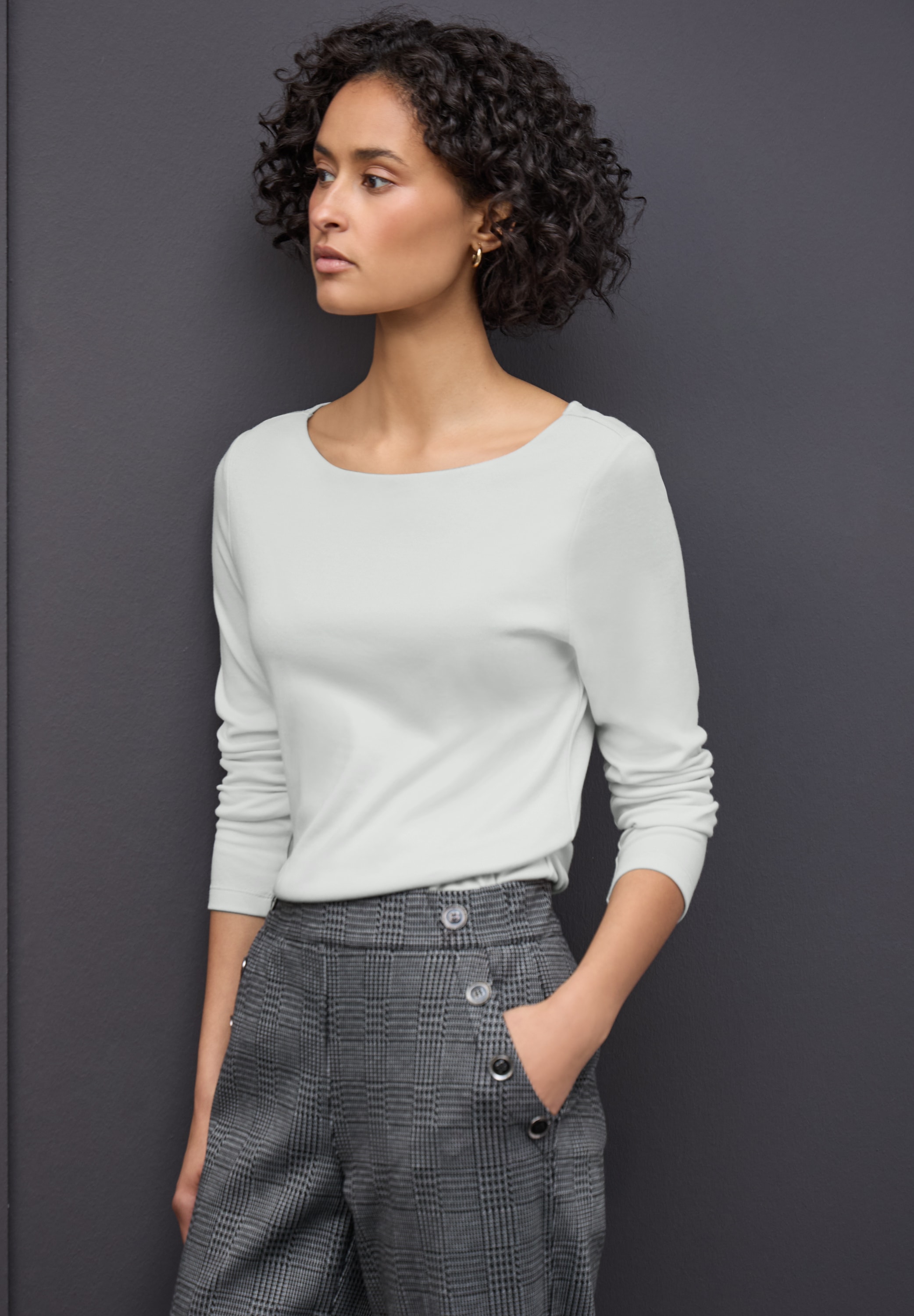 STREET ONE Langarmshirt »Style Lanea« mit U-Boot Ausschnitt