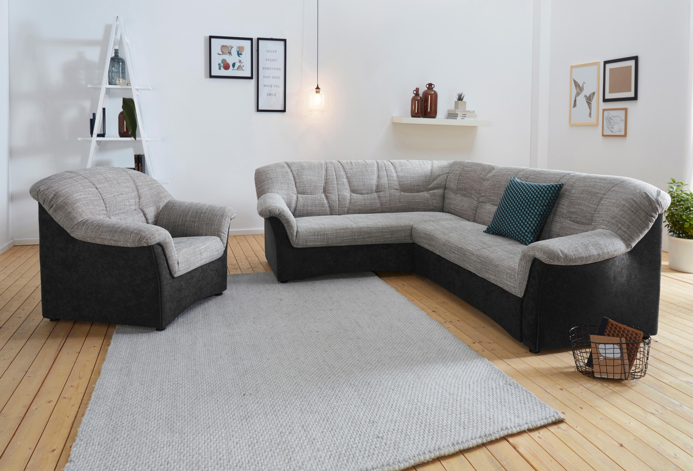 DOMO collection Ecksofa »Sarafina zeitlos und komfortabel, optional mit Federkern, L-Form«, wahlweise mit Bettfunktion