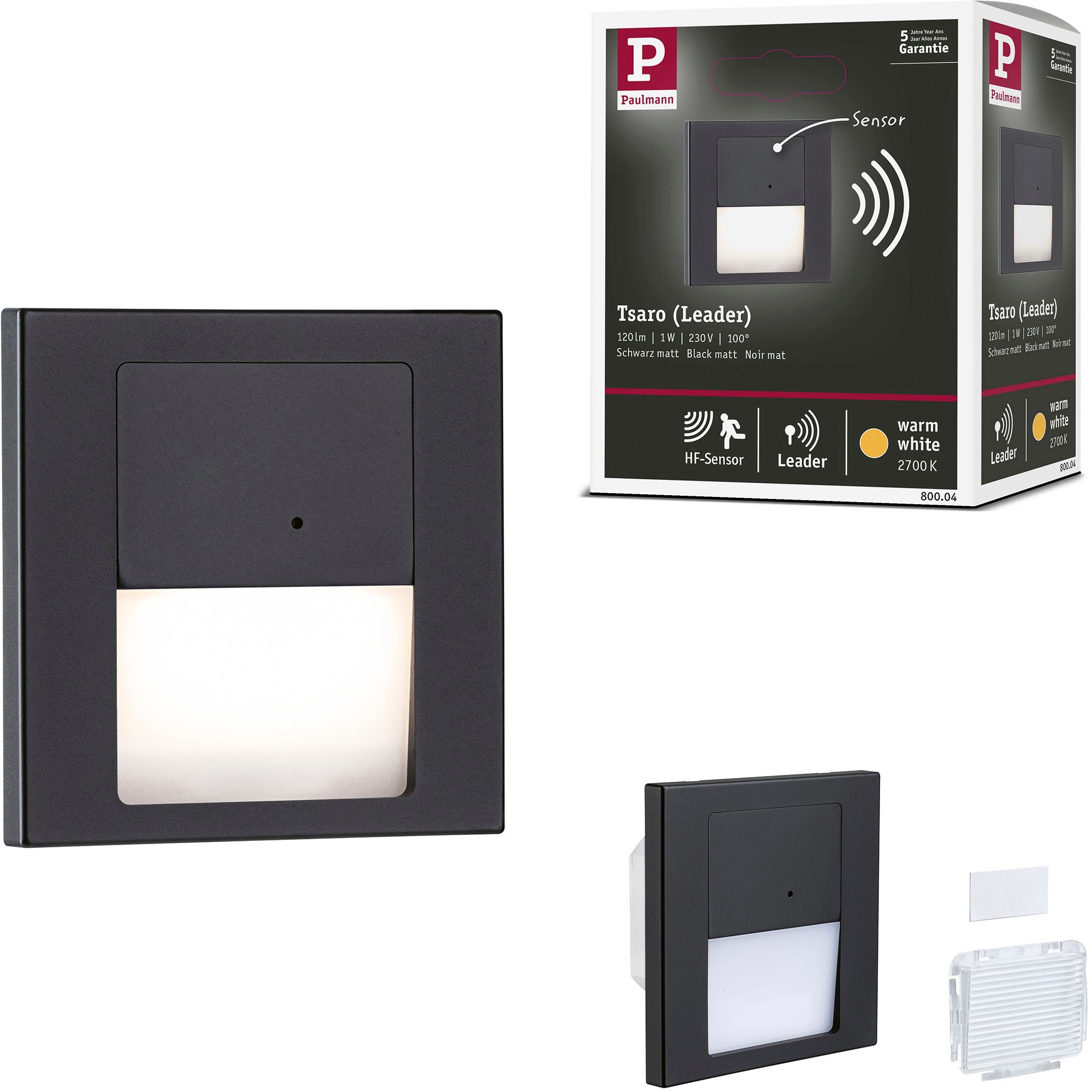 Paulmann LED Einbauleuchte »LED Wandeinbauleuchte Tsaro eckig 80x36mm«, 1 f günstig online kaufen