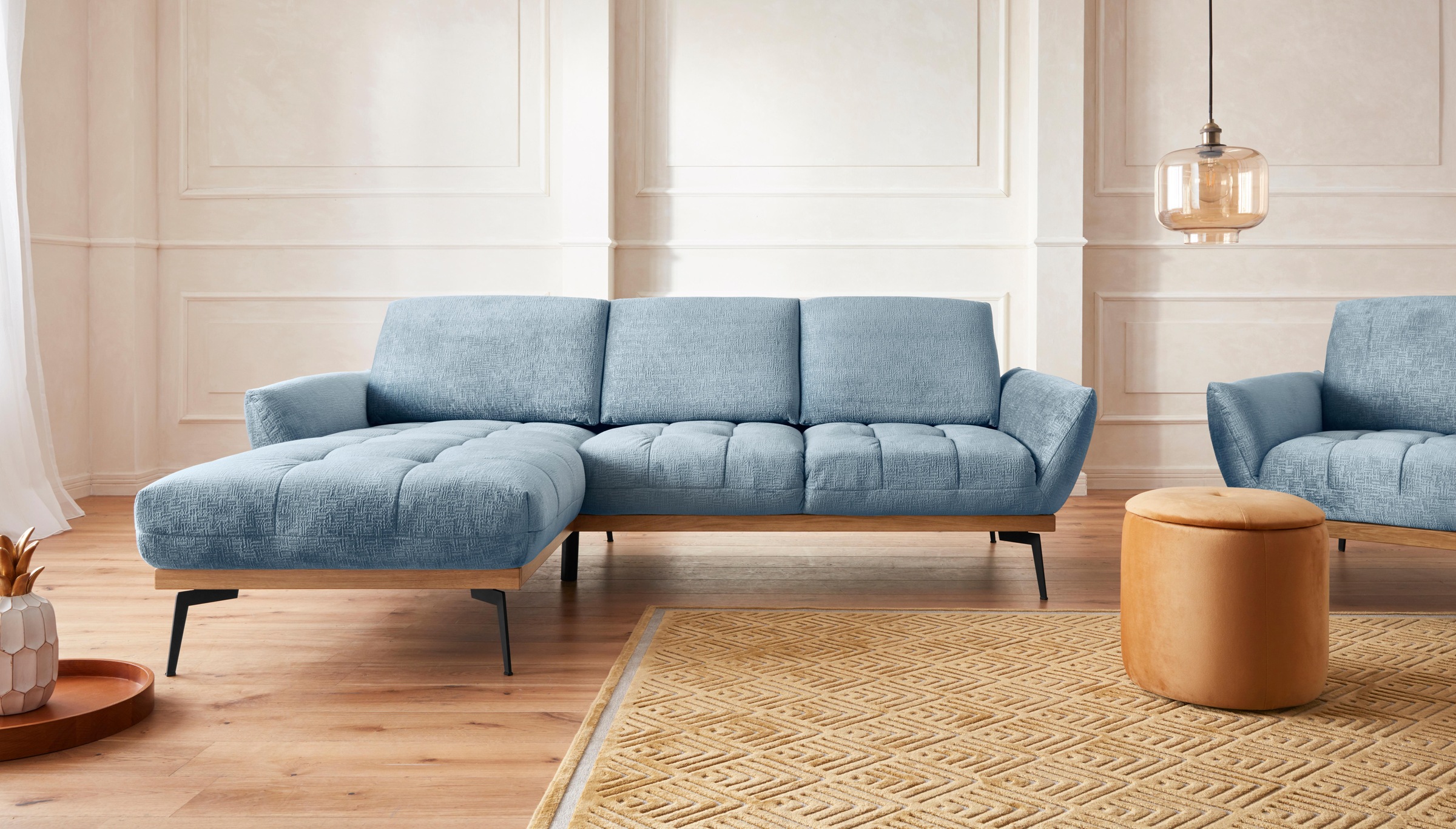 exxpo - sofa fashion Ecksofa »Palic, inkl. Rückenverstellung, bequem, elegant, Breite 245cm, L-Form«