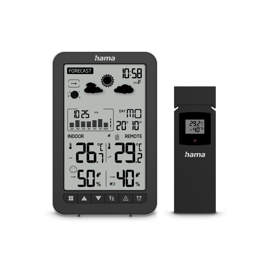 Hama Wetterstation »Wetterstation "Ko Samui" mit Außensensor, Funk«, Wecker, Innen-/Außentemperatur, Thermo-/Hygro-/ Barometer