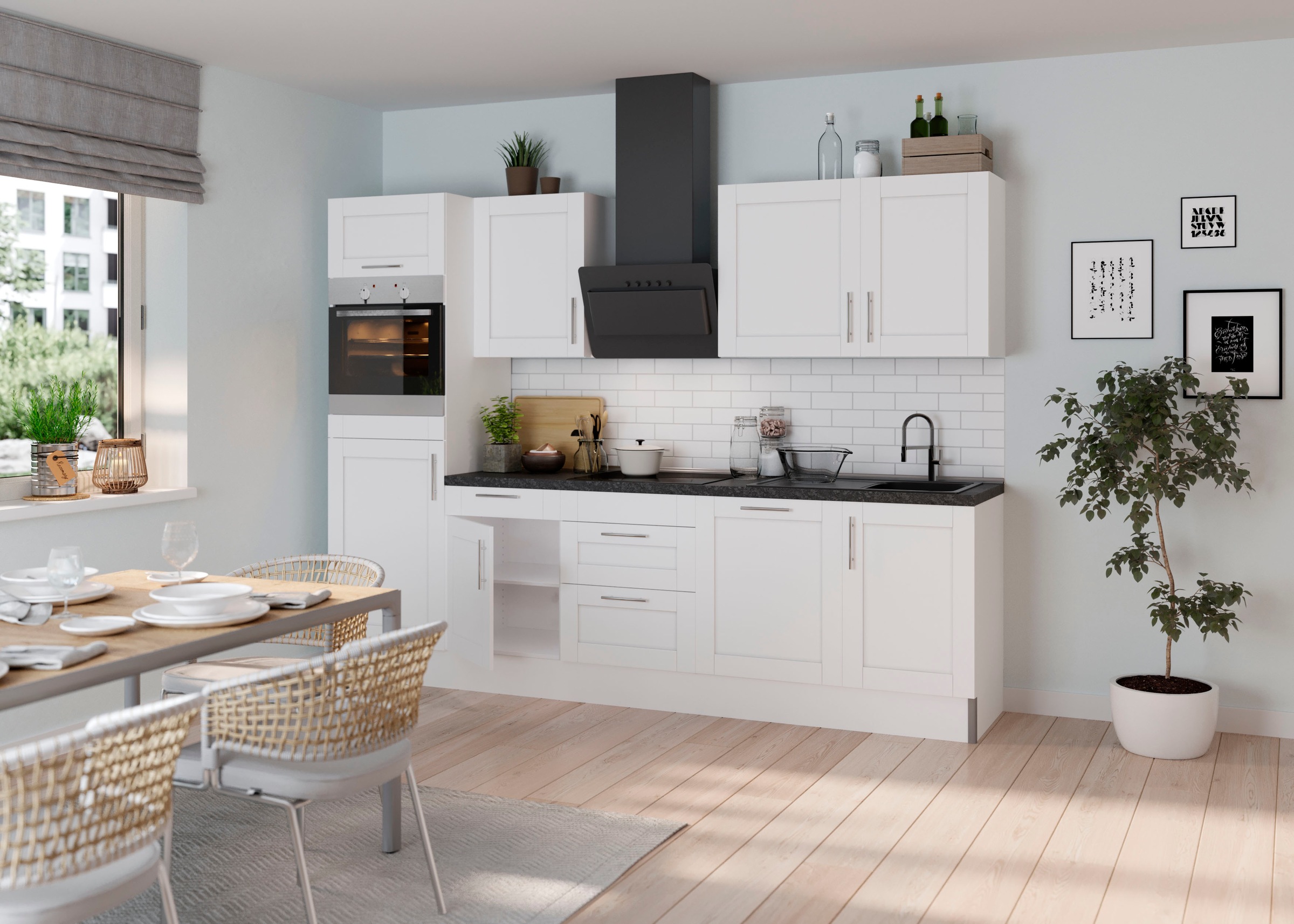 OPTIFIT Küche »Ahus«, Breite 280 cm,wahlw. mit E-Geräten,Soft Close Funktion,MDF Fronten