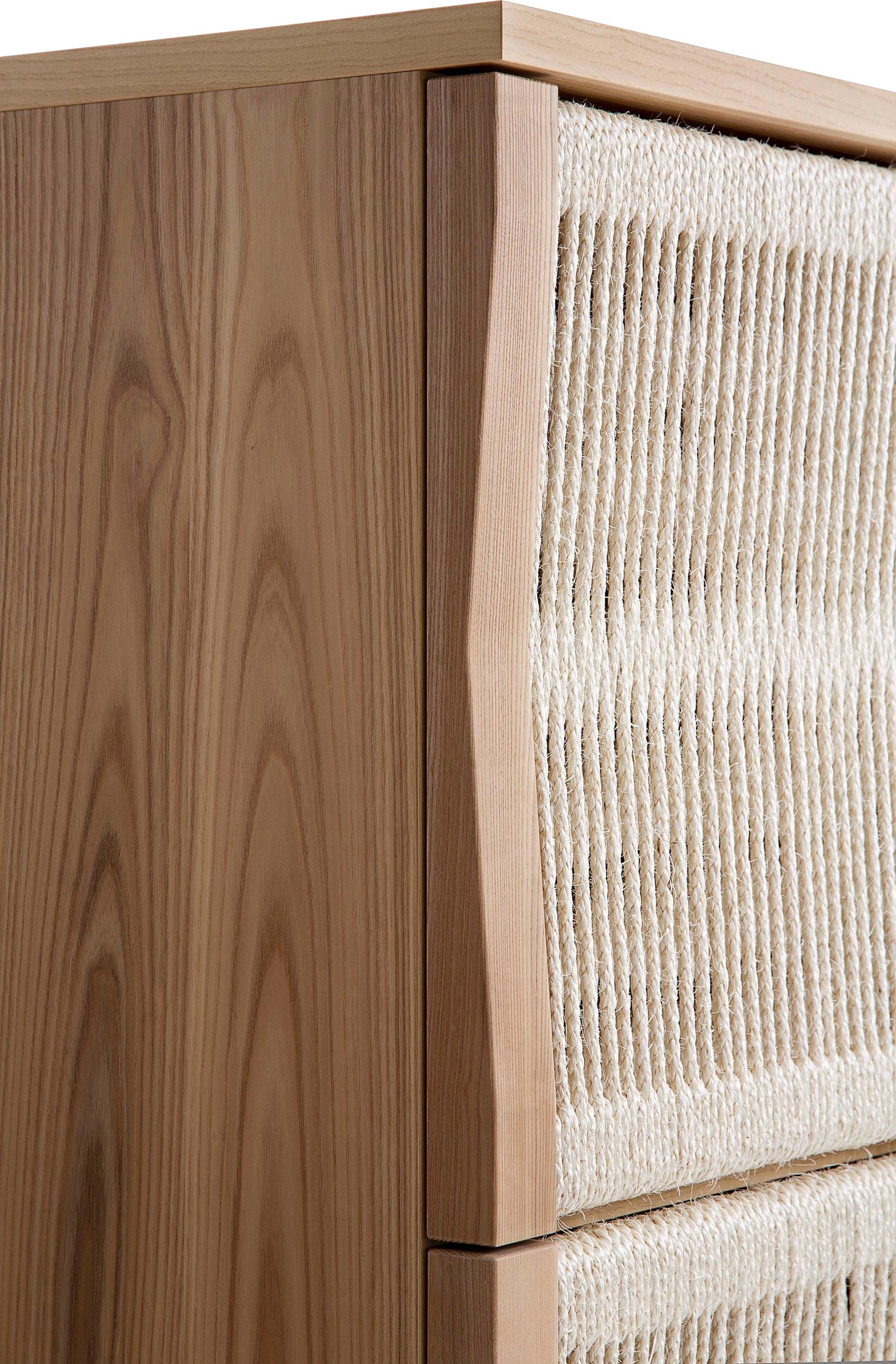 Woodman Highboard »Lidia«, Stauraumschrank, Türenfronten aus geflochtenem Hanfseil, Breite 90 cm