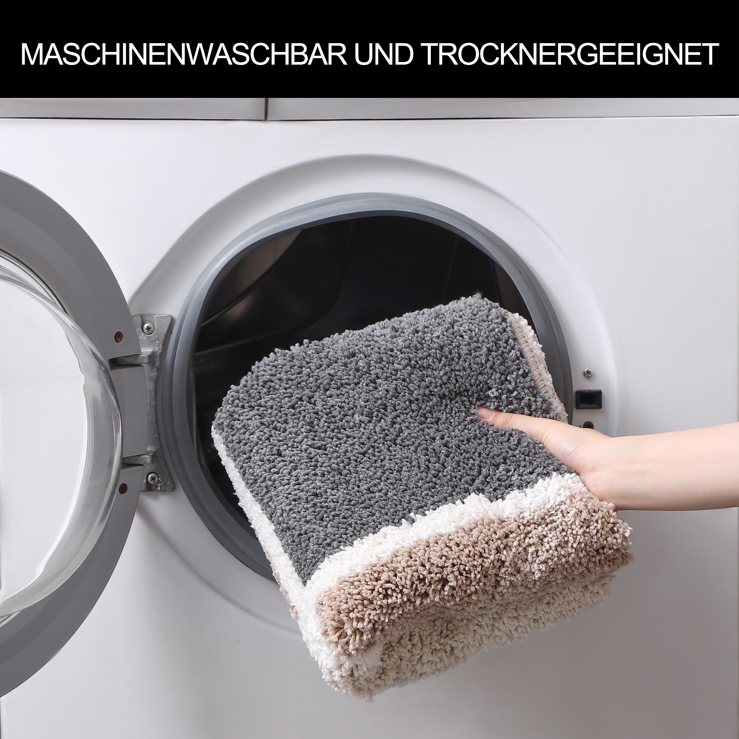 my home Badematte »Anna mit Kachelmuster, Badvorleger, Badezimmer Teppich, Duschvorleger«, rutschhemmend beschichtet, strapazierfähig, Badteppich, Hoch Tief Effekt, Modern, Weich