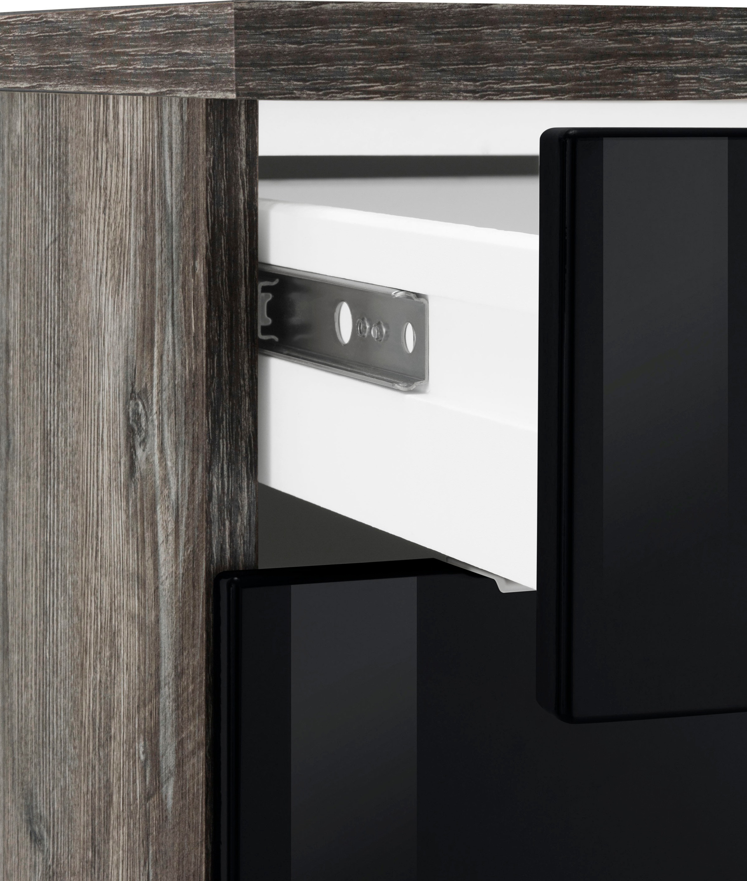 KOCHSTATION Küchenzeile »KS-Brindisi«, Breite 220 cm, wahlweise mit E-Geräten, mit MDF-Fronten und Regal