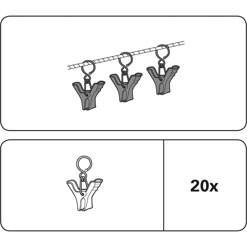 GARDINIA Seilklammern, (Packung, 20 St.)