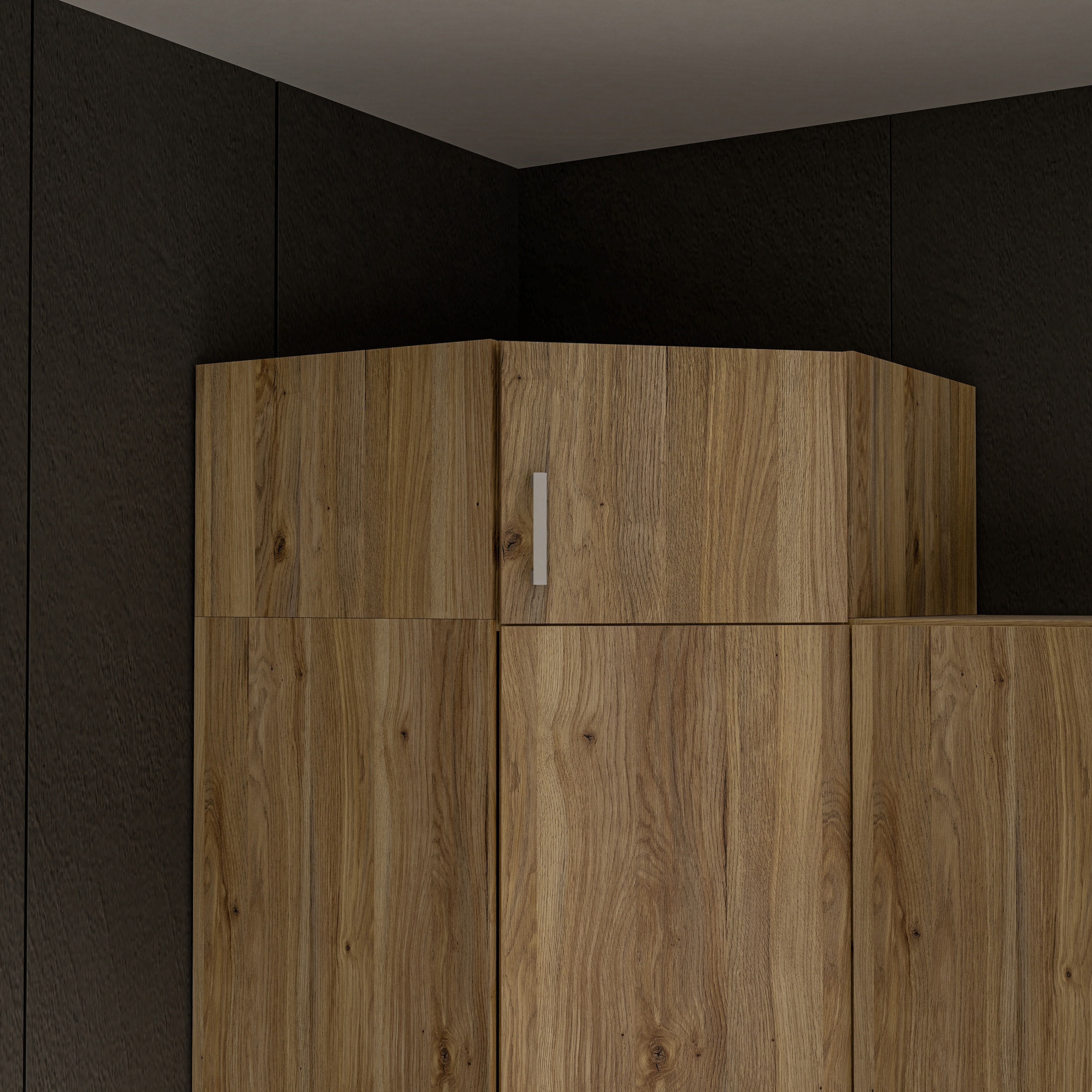 FORTE Schrankaufsatz Eckschrankaufsatz, Stauraum, optimale Raumnutzung