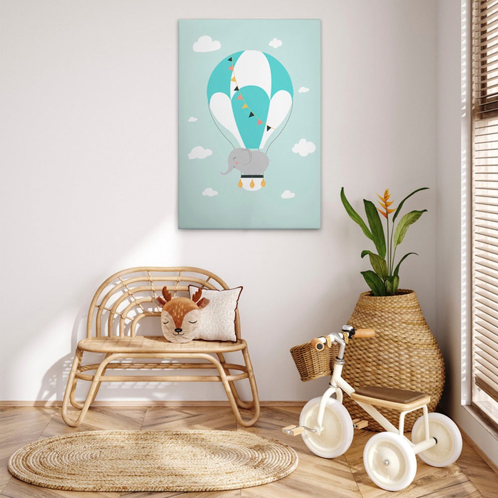 A.S. Création Leinwandbild »Animal Balloon 3 - Wandbild Grün Weiß Keilrahme günstig online kaufen