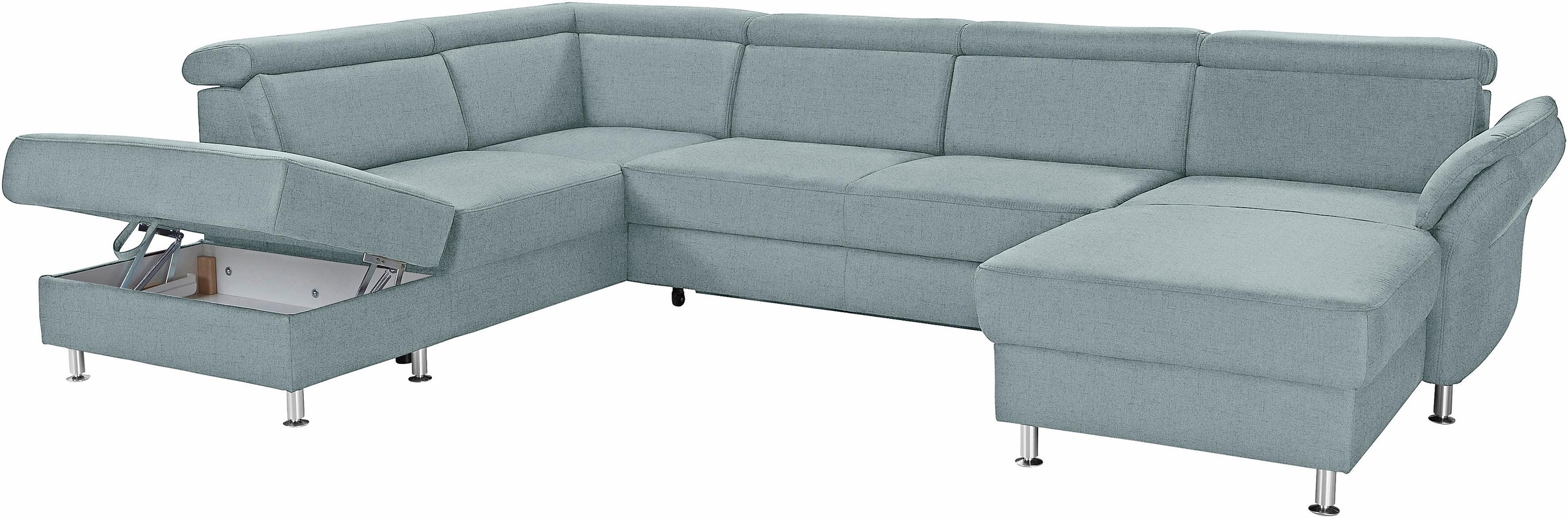 sit&more Wohnlandschaft »Avignon U-Form«, wahlweise mit Bettfunktion und Stauraum, inklusive Kopfteilverstellung