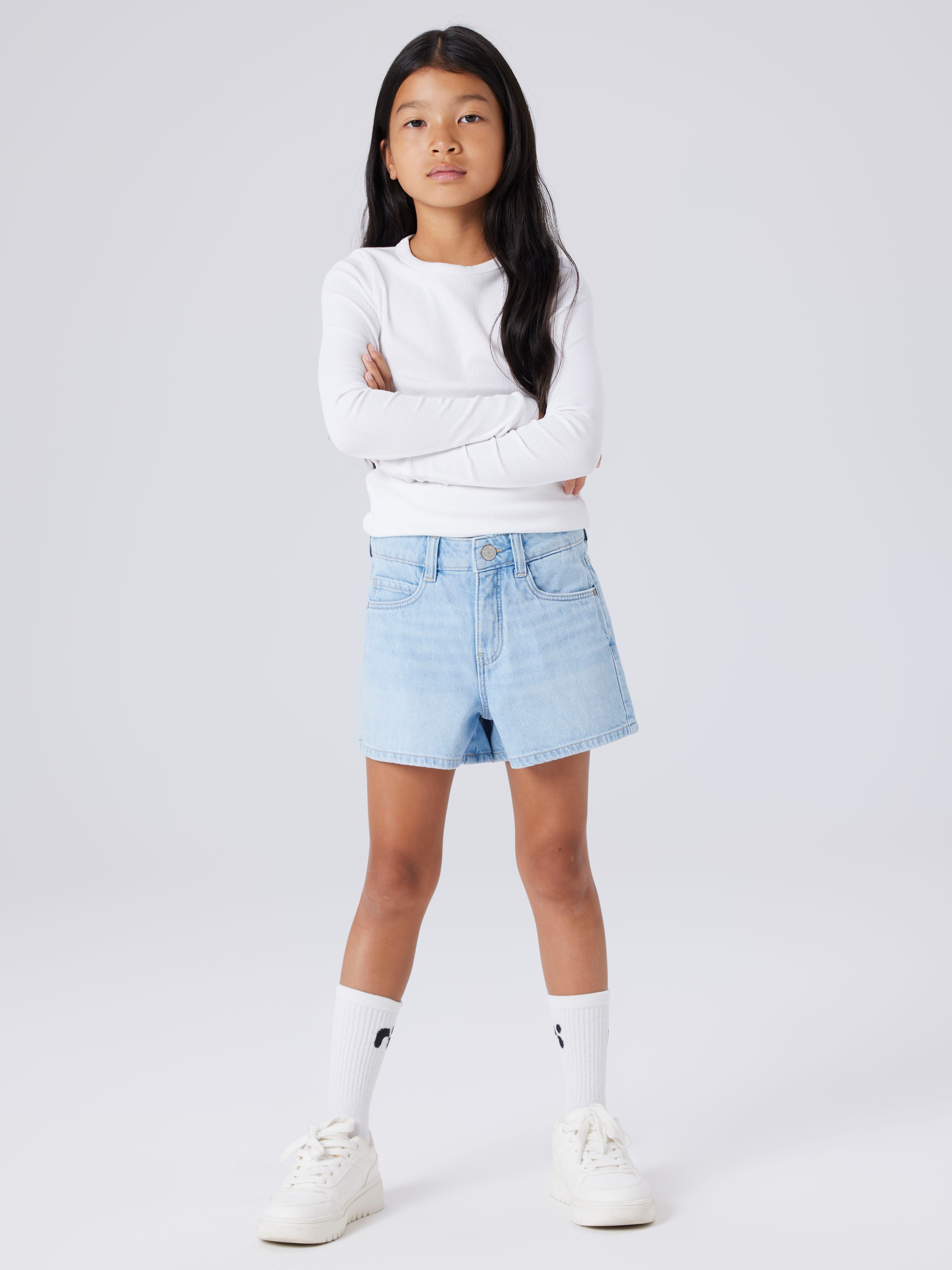 Name It Jeansshorts »NKFROSE MOM DNM SHORTS 1141-MJ NOOS« Baumwolle, high waist, Used Look